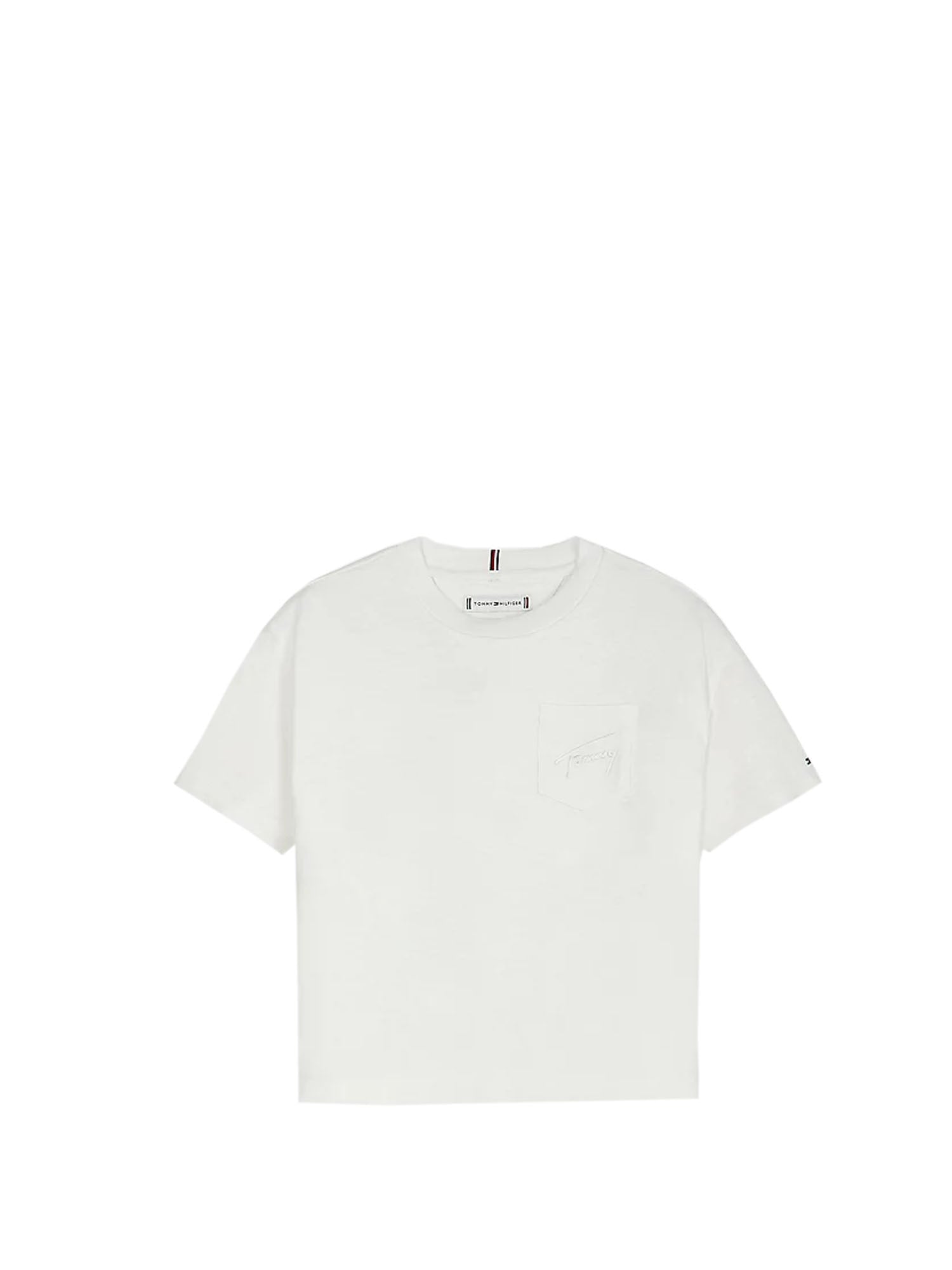 TOMMY HILFIGER T-SHIRT CON TASCHINO BIANCO