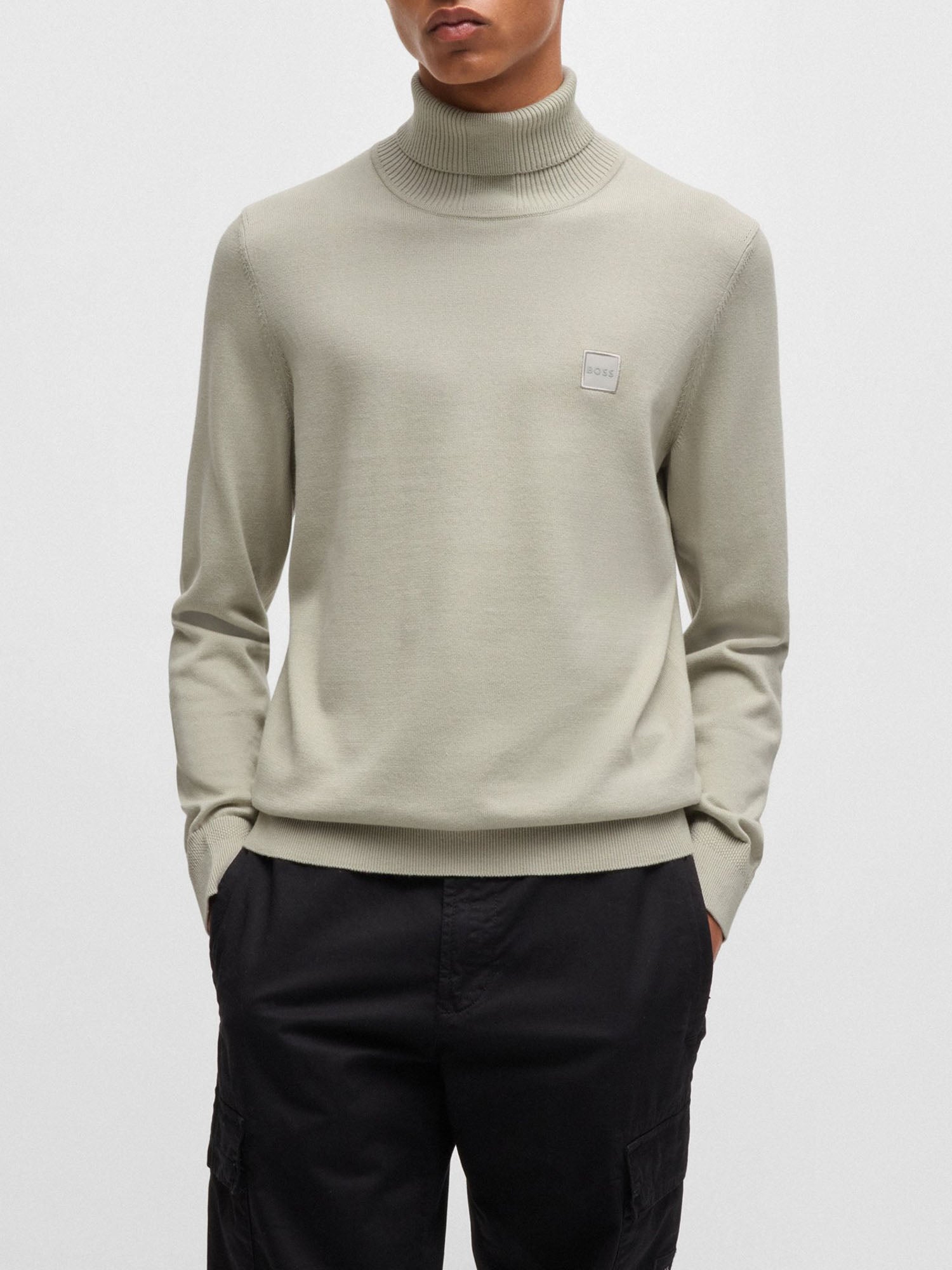 HUGO BOSS MAGLIONE A COLLO ALTO BEIGE