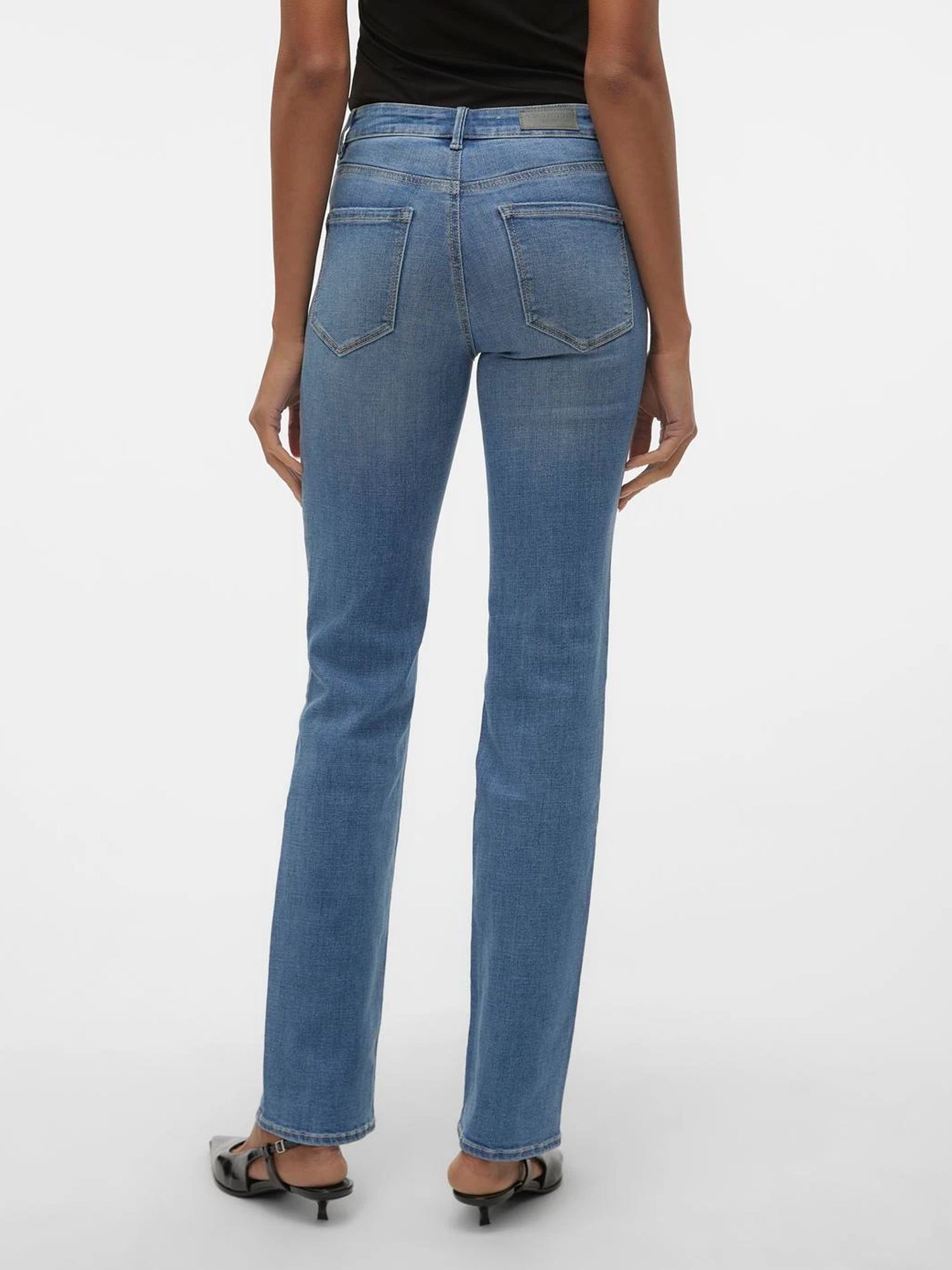 VERO MODA FLASH JEANS STRAIGHT FIT MEDIUM BLU DENIM