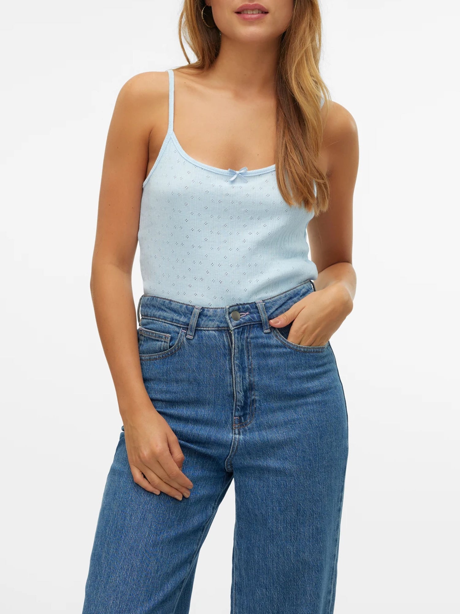 VERO MODA TOP ISA AZZURRO