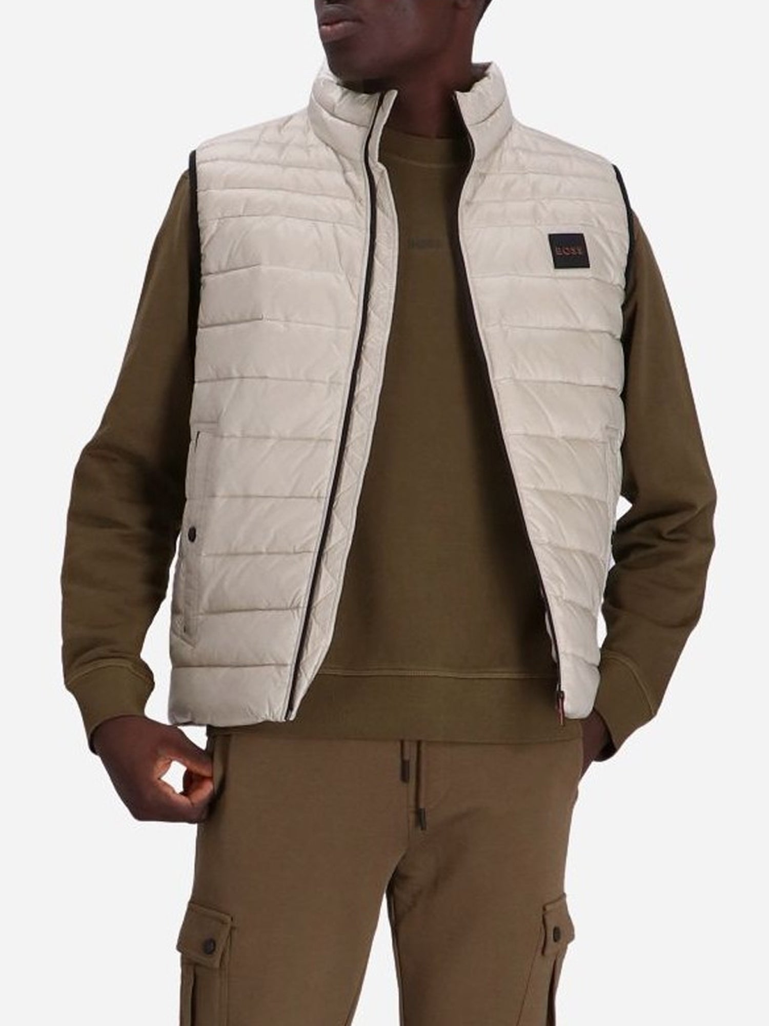 HUGO BOSS GILET TRAPUNTATO BEIGE