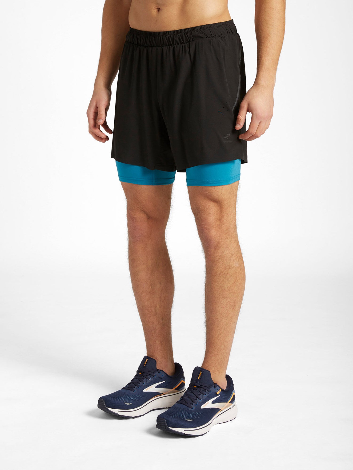 ENERGETICS SHORTS DA RUNNING STRIKO III NERO-TURCHESE