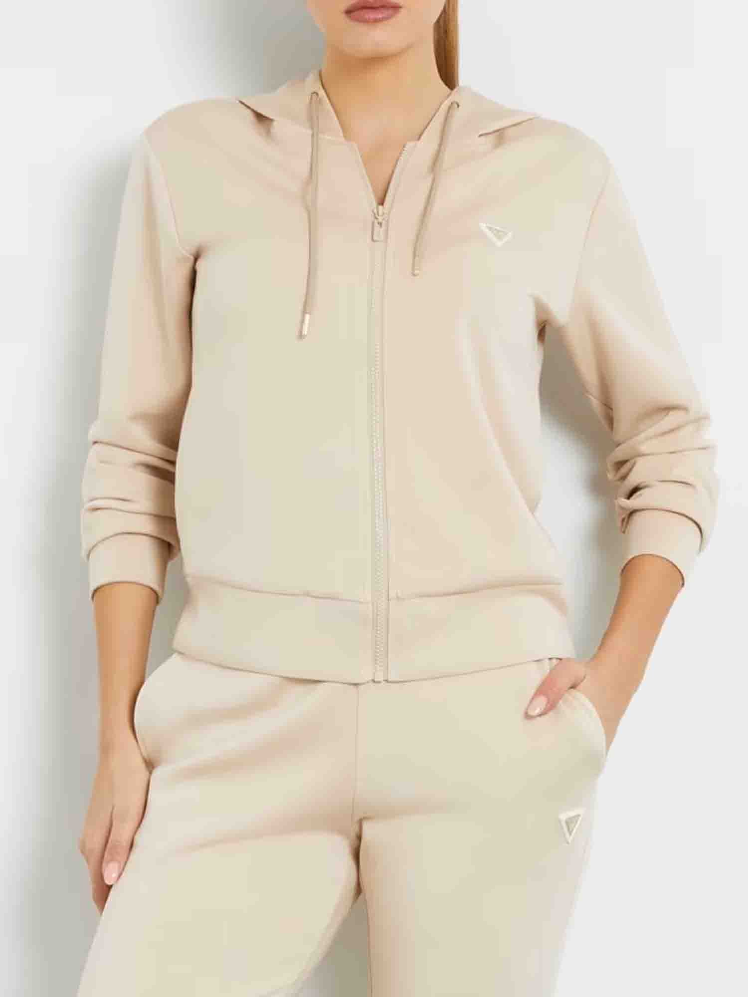 GUESS JEANS OLYMPE FELPA FULL ZIP BEIGE