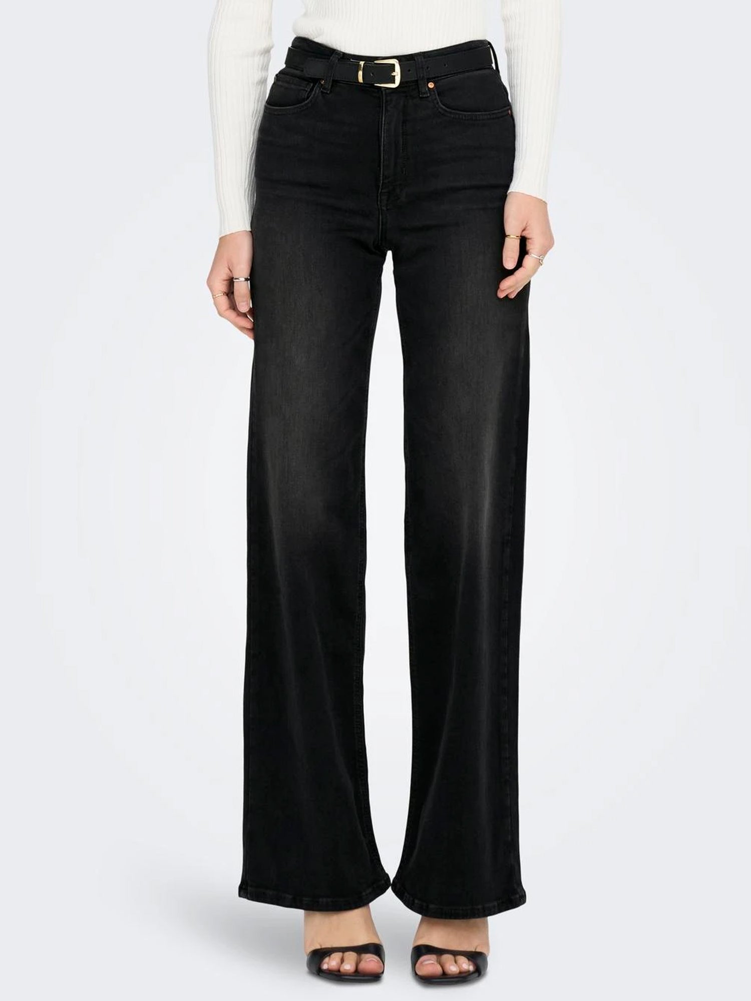 ONLY JEANS MADISON BLUSH HW WIDE IN DENIM NERO