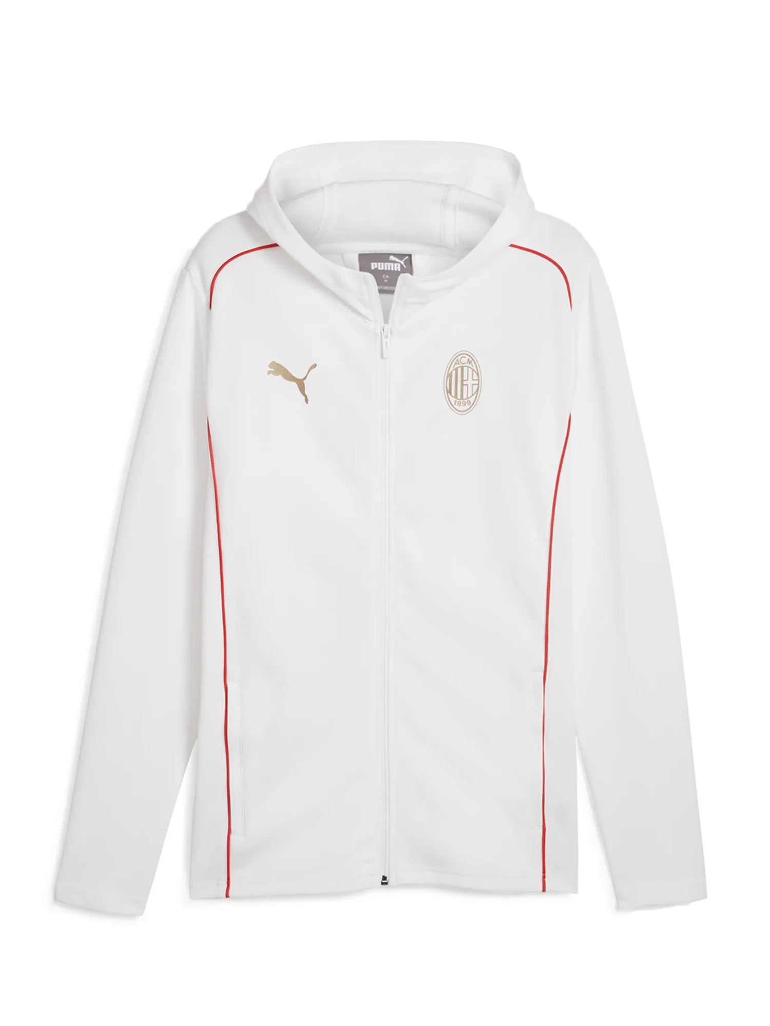 PUMA FELPA CON CAPPUCCIO E ZIP INTEGRALE AC MILAN 24/25 BIANCO