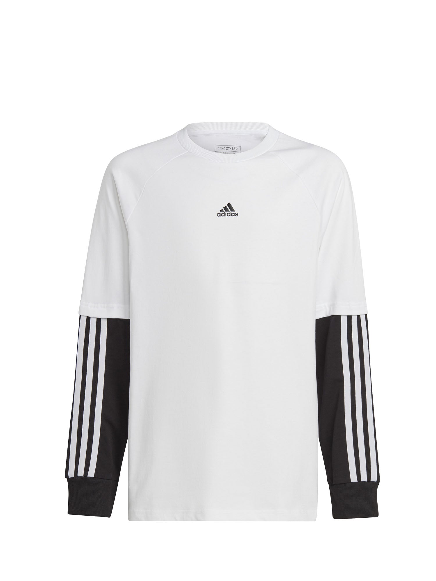 ADIDAS T-SHIRT A MANICA LUNGA J JAM 2IN1 BIANCO - NERO