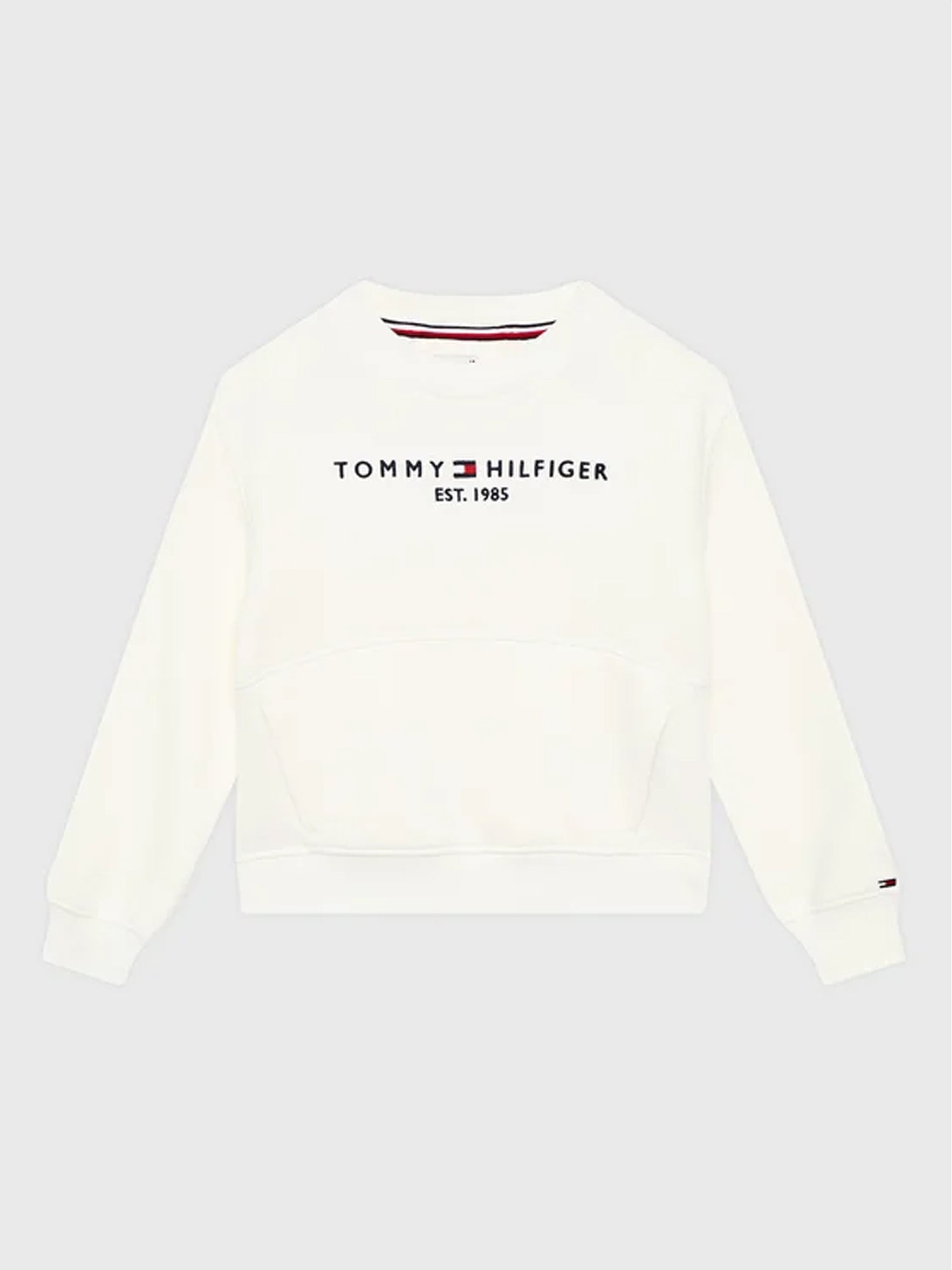 TOMMY HILFIGER FELPA GIROCOLLO ESSENTIAL BIANCO