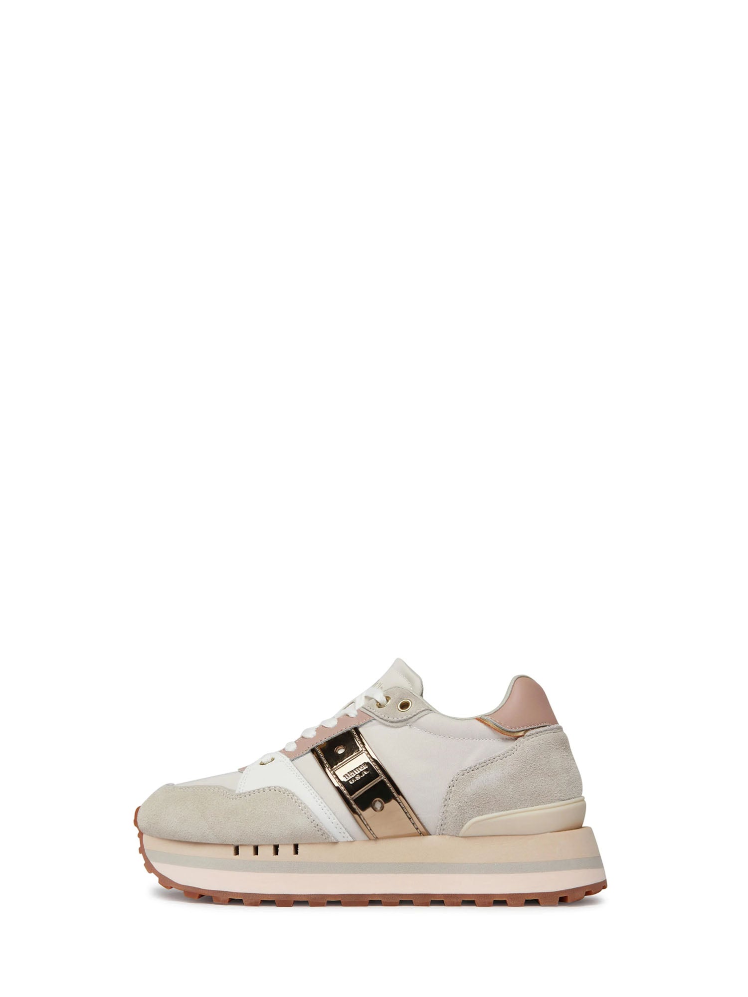 BLAUER FOOTWEAR SNEAKERS BASSE BIANCO-NUDE