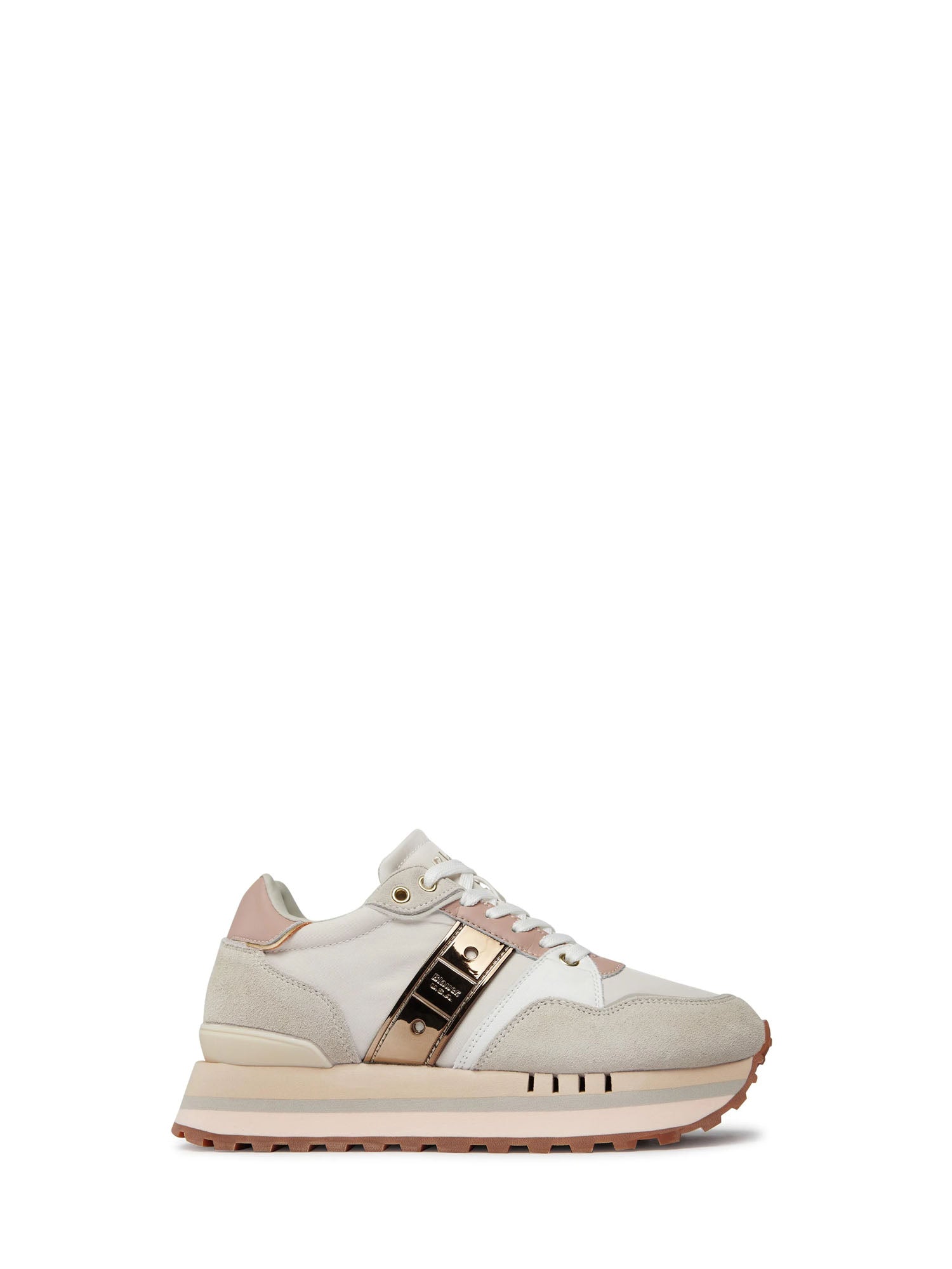 BLAUER FOOTWEAR SNEAKERS BASSE BIANCO-NUDE