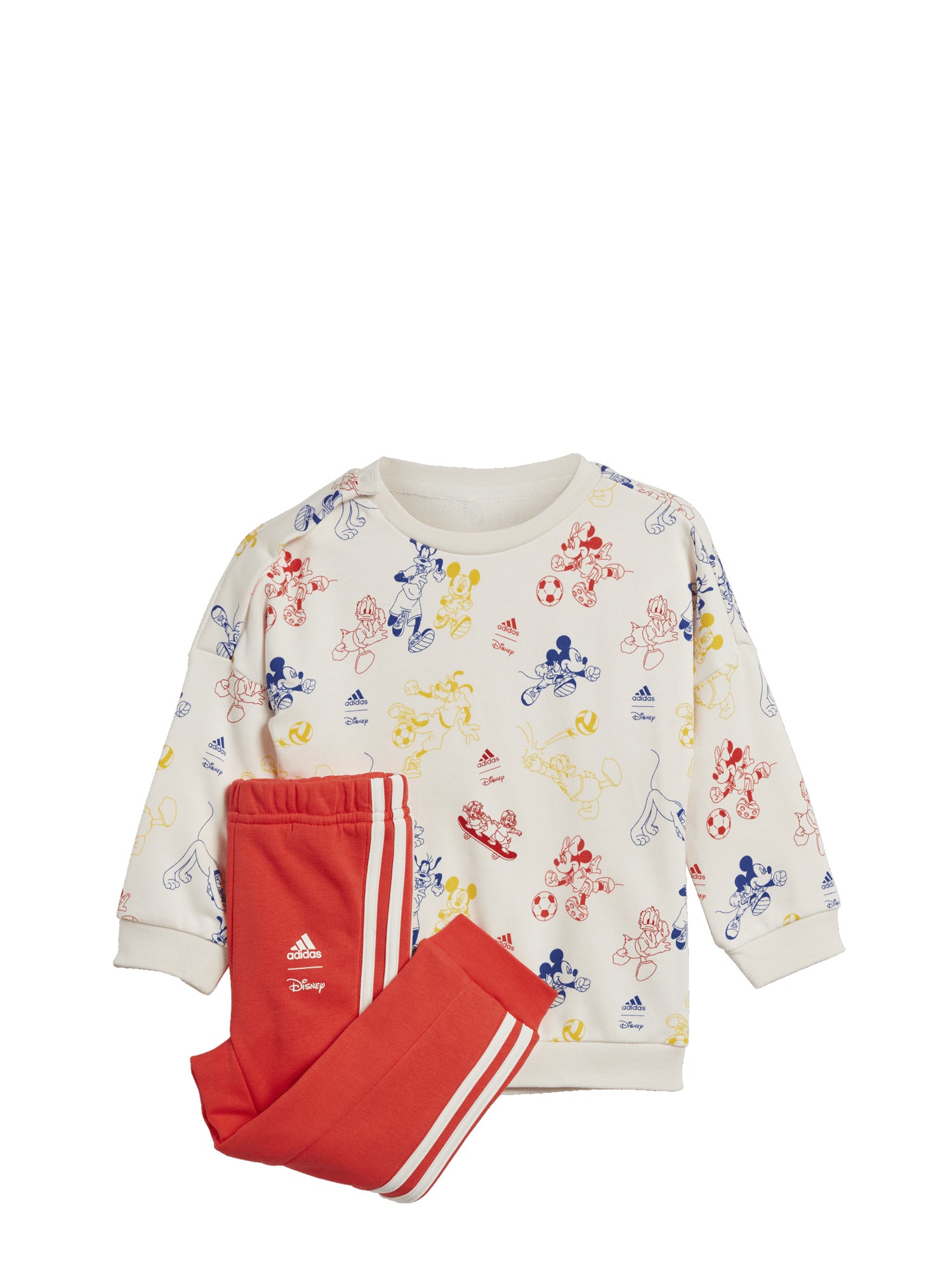 ADIDAS COMPLETINO DISNEY MICKEY MOUSE JOGGER BIANCO PANNA-ROSSO