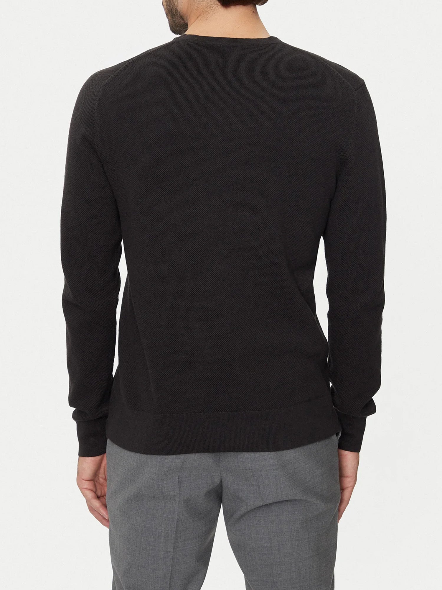 CALVIN KLEIN MAGLIA IN PIQUE' NERO