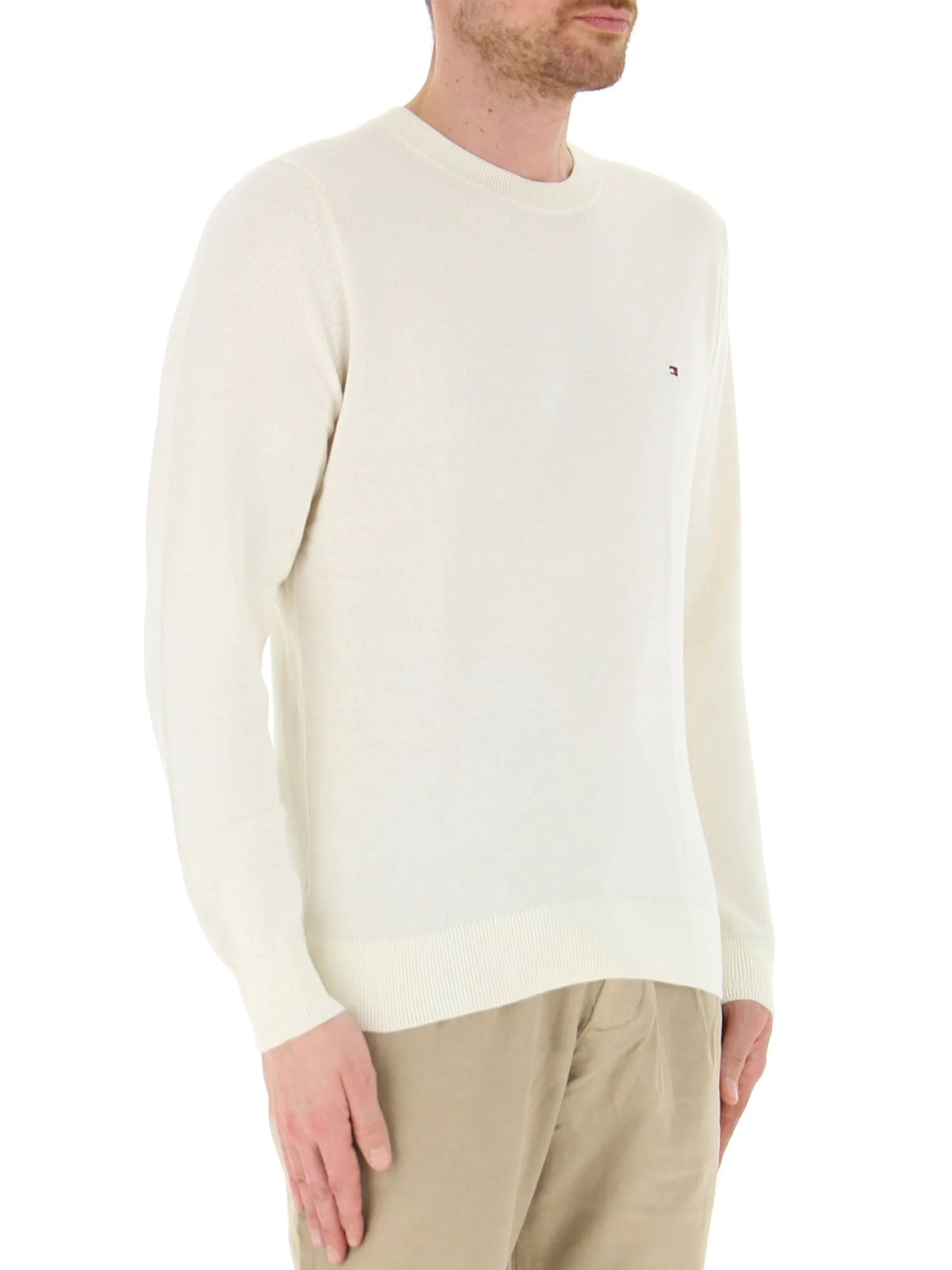 TOMMY HILFIGER PULLOVER GIROCOLLO CHAIN RIDGE STRUCTUR BEIGE