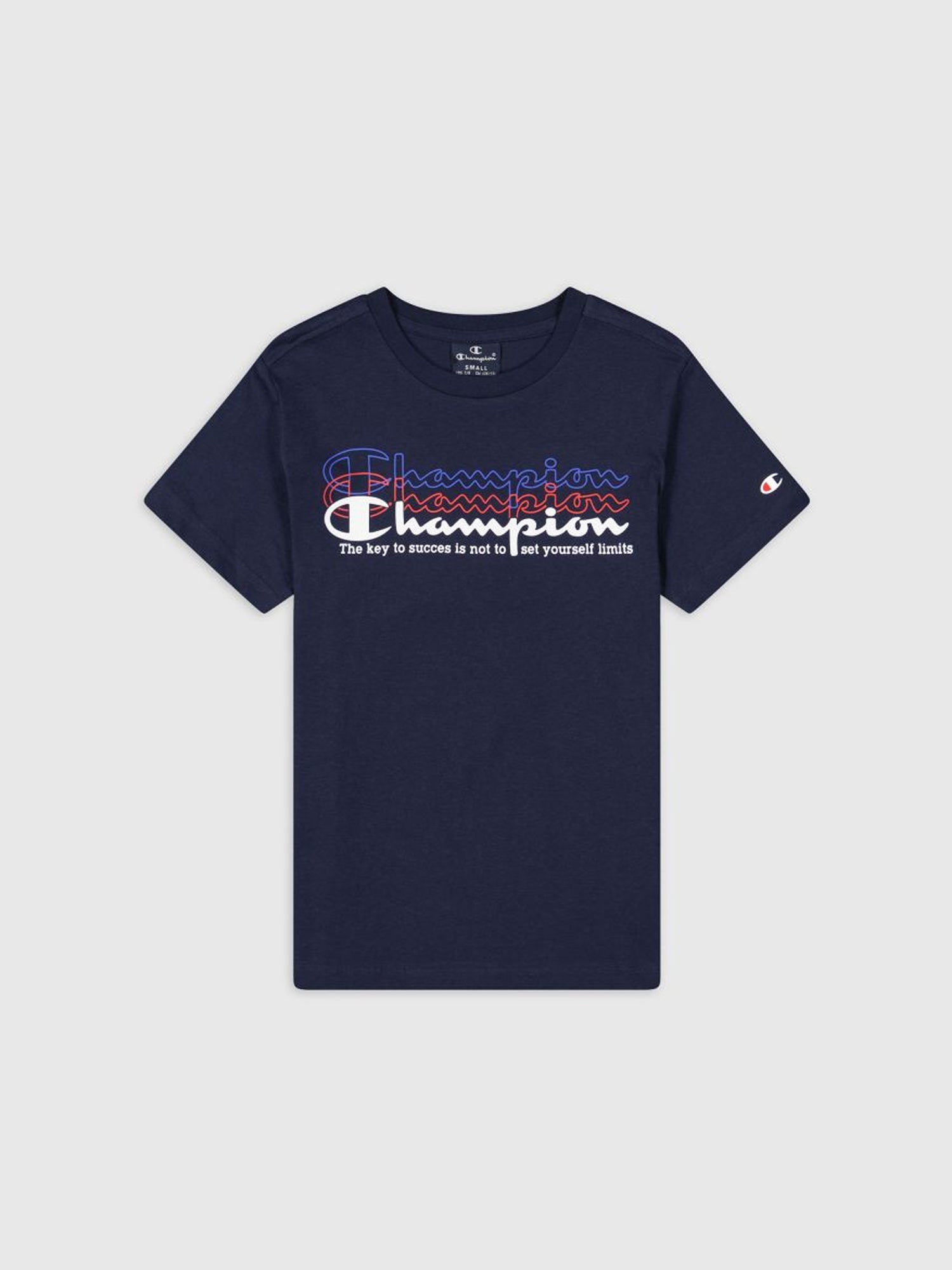 CHAMPION T-SHIRT MANICHE CORTE GRAFIC LOGO BLU