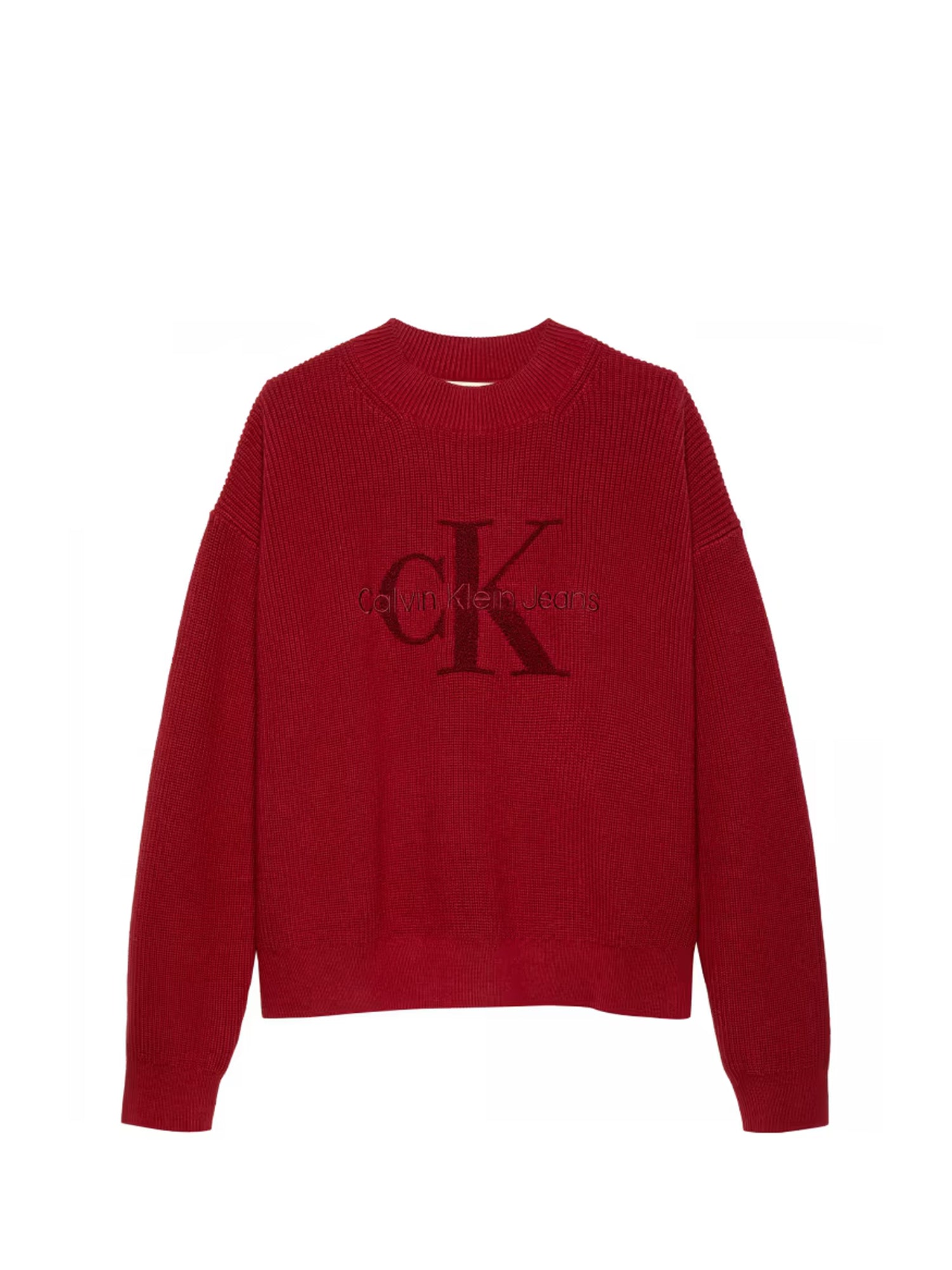 CALVIN KLEIN KIDS MAGLIONE GIROCOLLO ROSSO