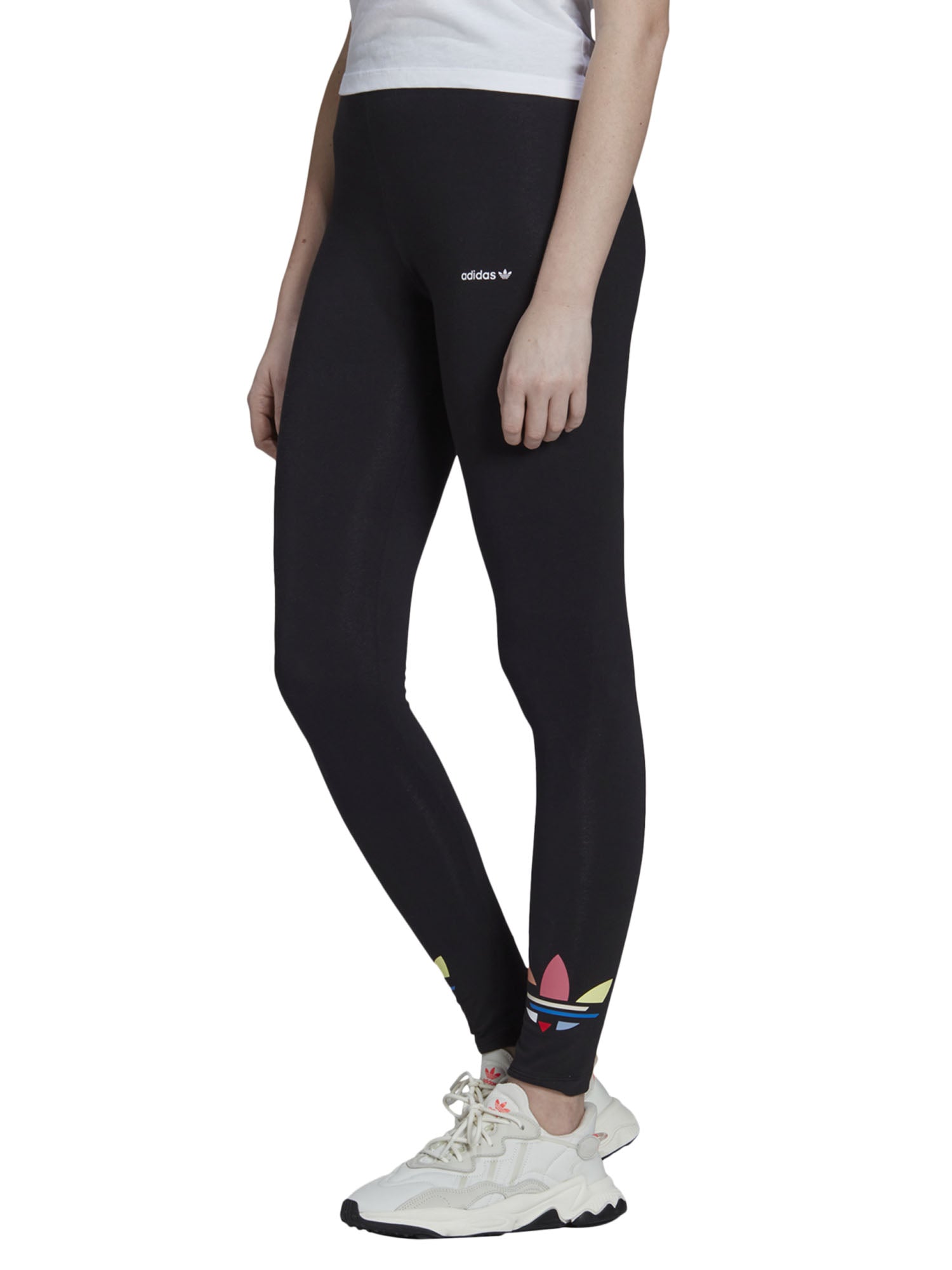 ADIDAS ORIGINALS LEGGINGS ADICOLOR TREFOIL NERO - MULTICOLOR