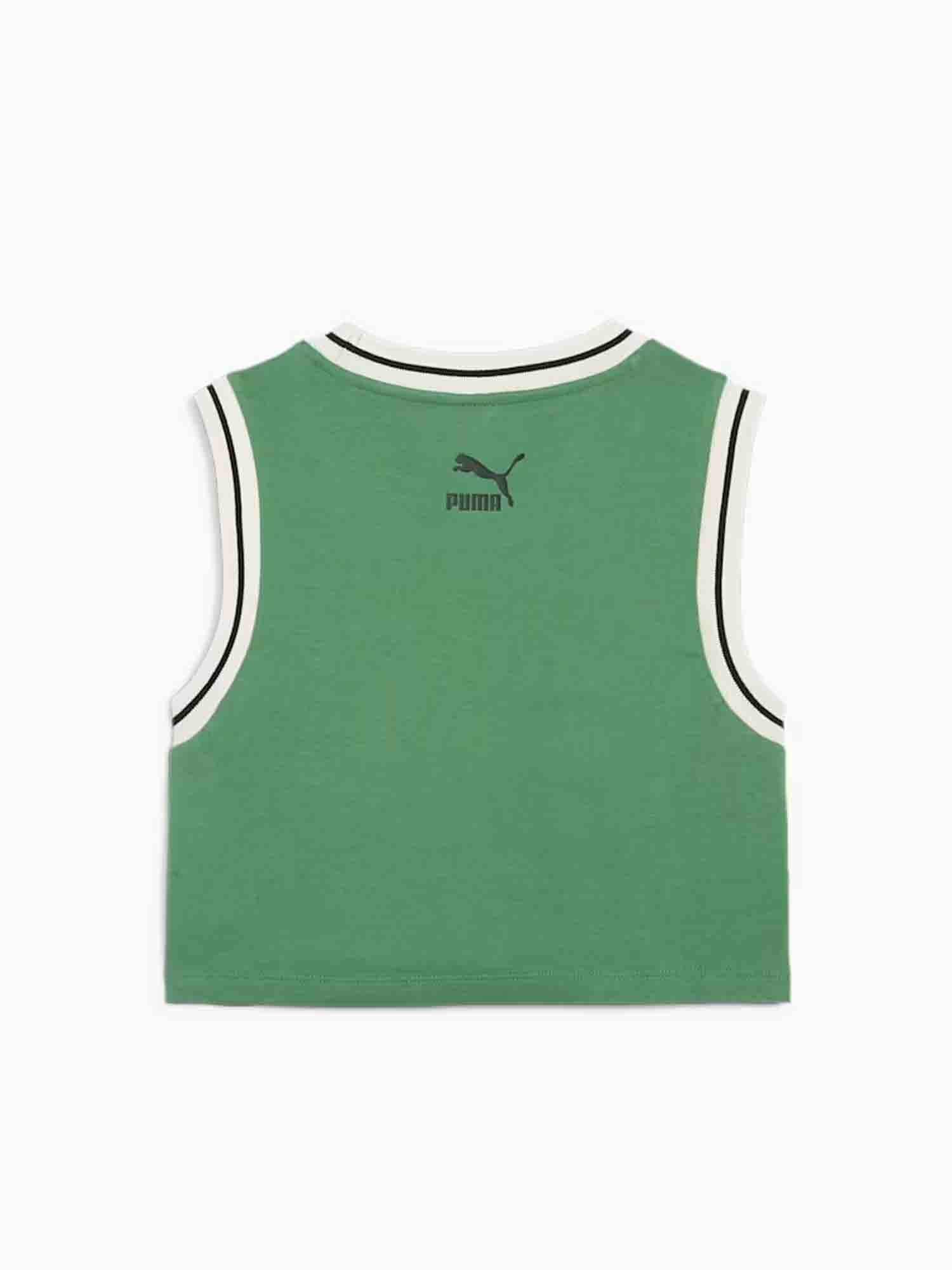 PUMA CROP TOP GRAFICO DA DONNA VERDE