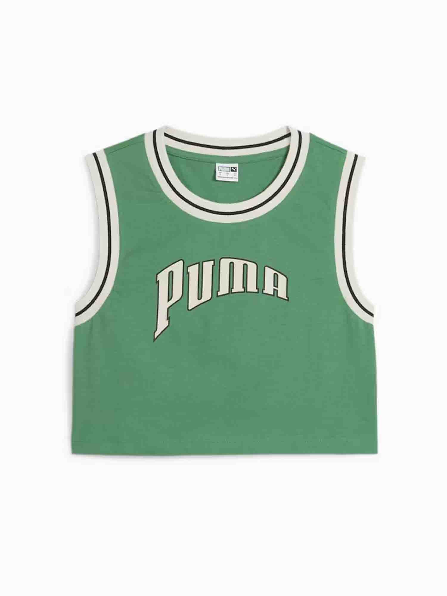 PUMA CROP TOP GRAFICO DA DONNA VERDE