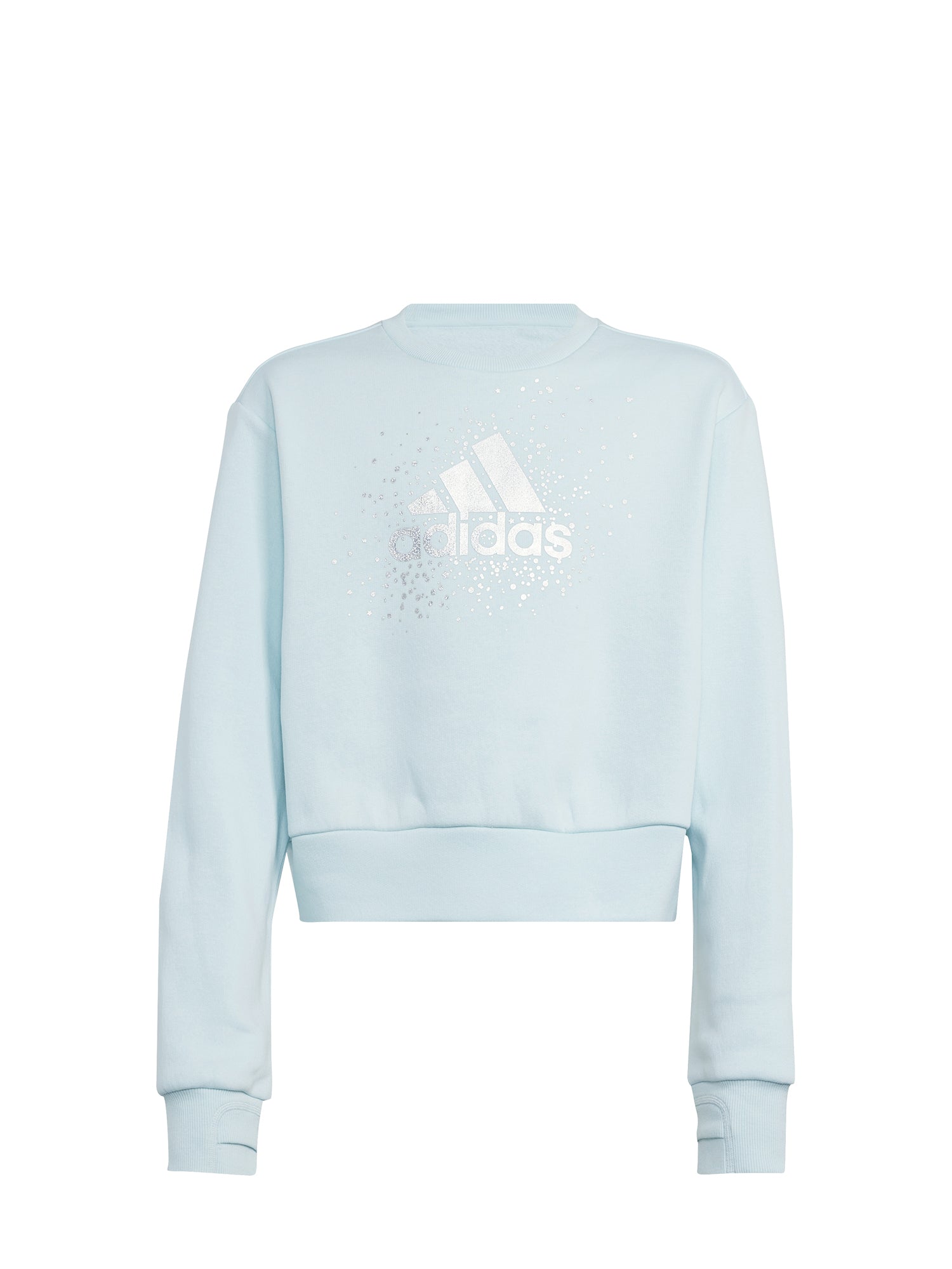 ADIDAS FELPA JUNIOR GIROCOLLO GLAM AZZURRO