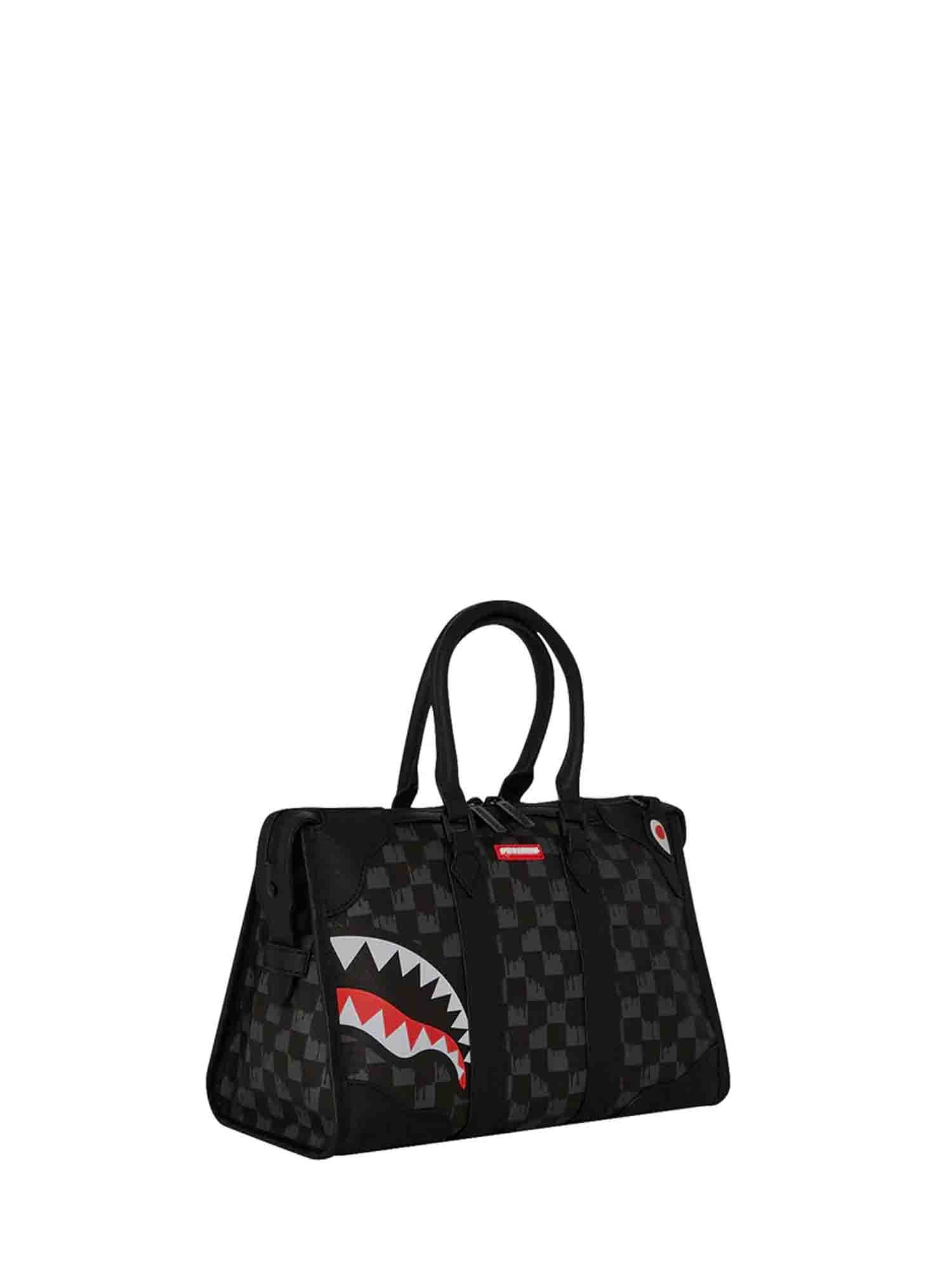 SPRAYGROUND DRIP CHECK SHARK MINI DUFFLE BORSA NERO