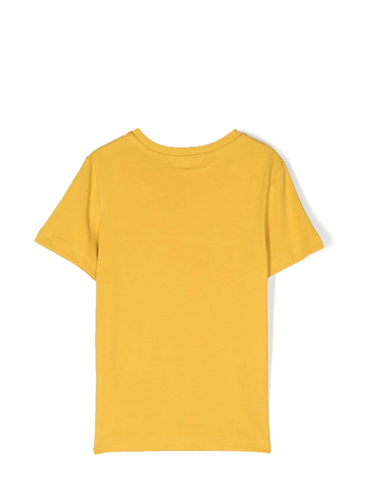 CALVIN KLEIN KIDS T-SHIRT CON LOGO GIALLO SENAPE