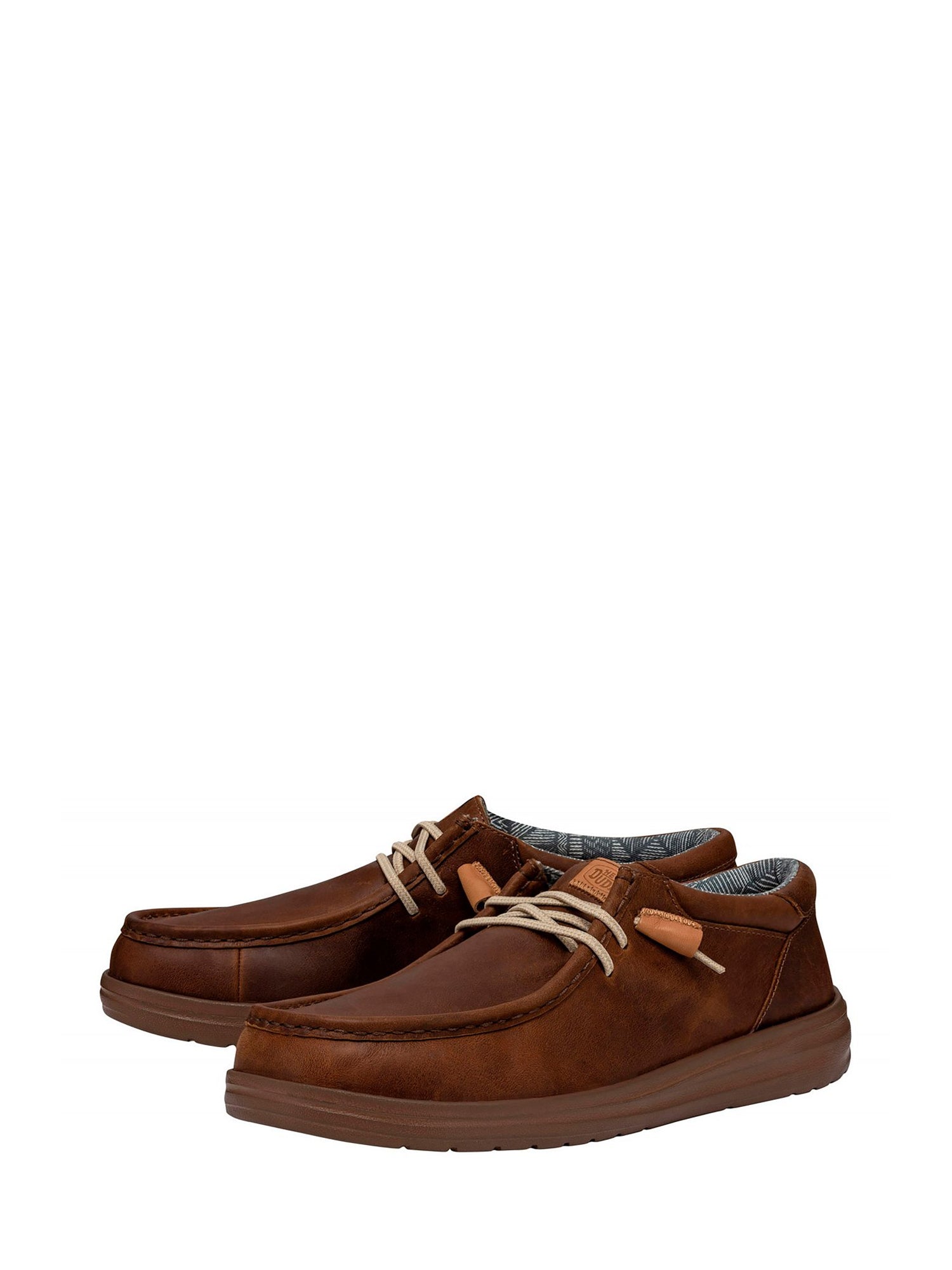 HEYDUDE WALLY GRIP MOCASSINO IN PELLE MARRONE