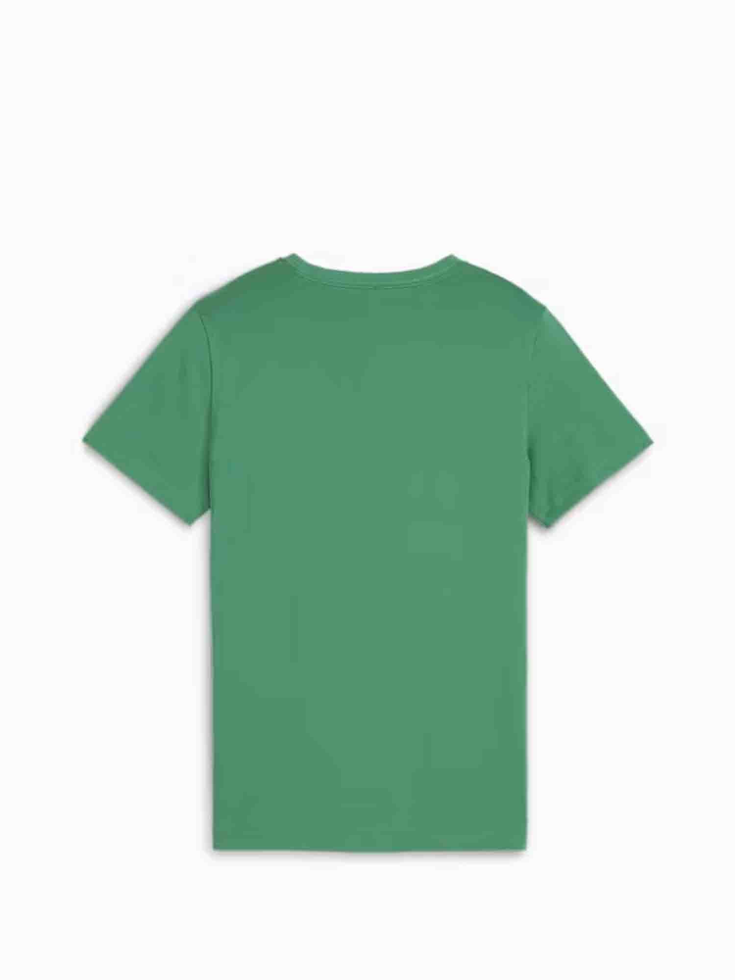 PUMA T-SHIRT ESSENTIALS+TWO TONE LOGO VERDE