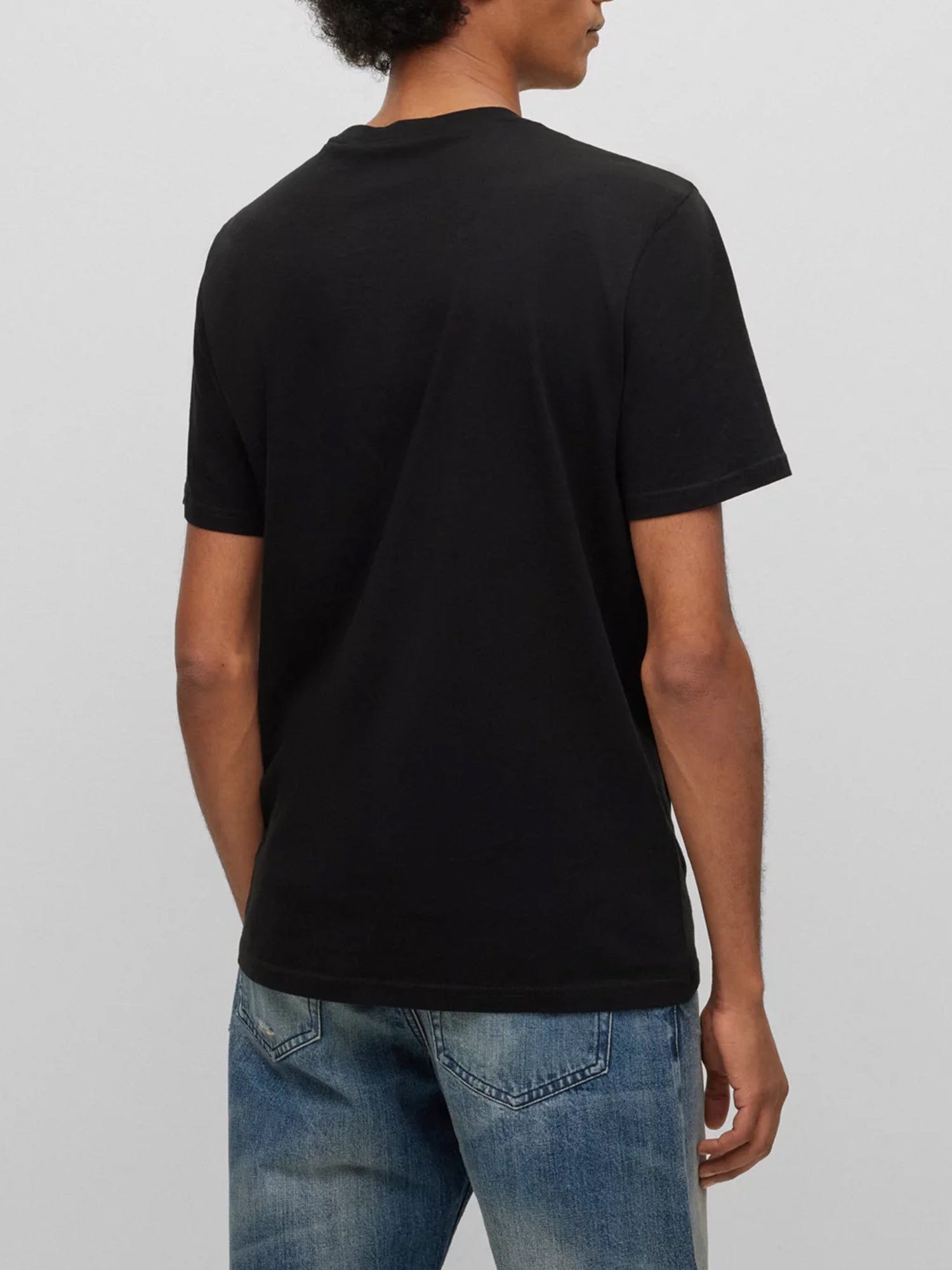 HUGO BOSS T-SHIRT MANICHE CORTE LOGO NERO