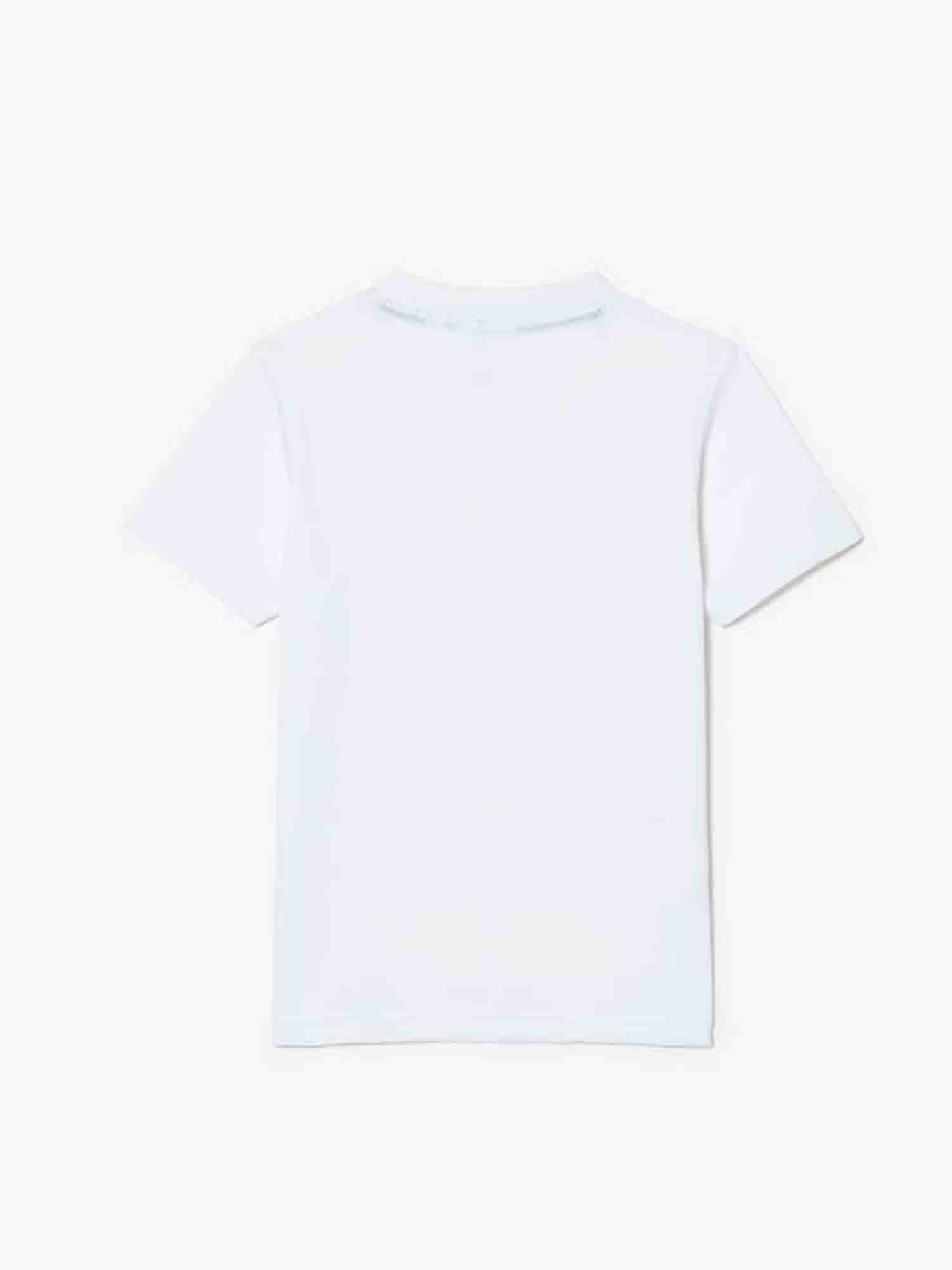 LACOSTE T-SHIRT TINTA UNITA DA RAGAZZO BIANCO