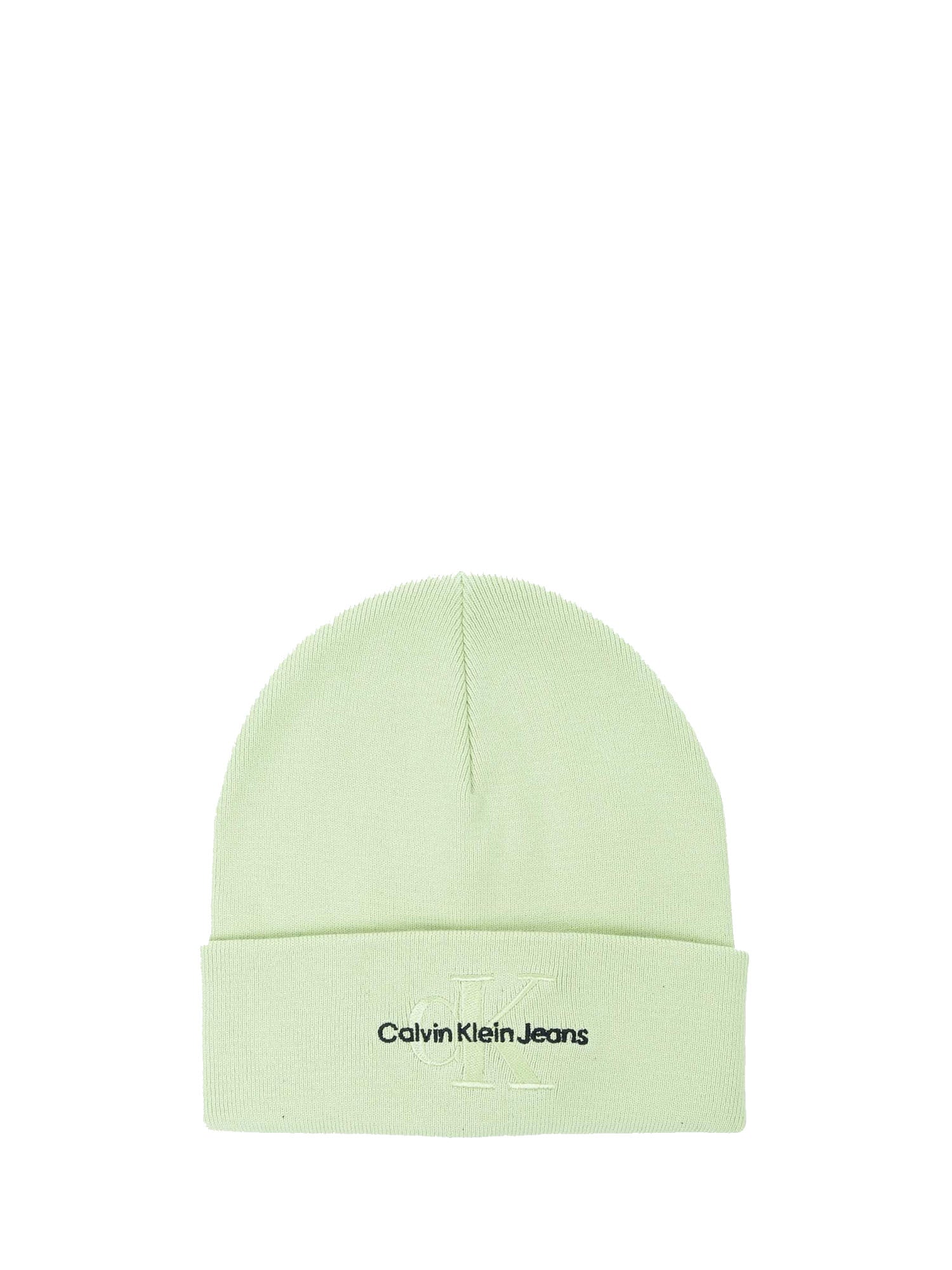 CALVIN KLEIN ACCESSORIES CAPPELLO CON RISVOLTO VERDE CHIARO