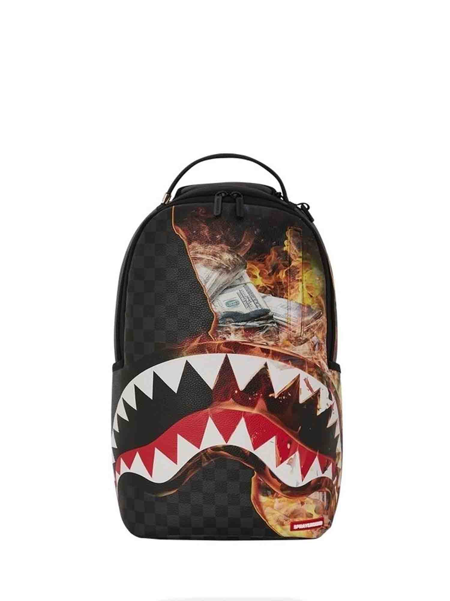 SPRAYGROUND SHARK CHECK ZAINO NERO