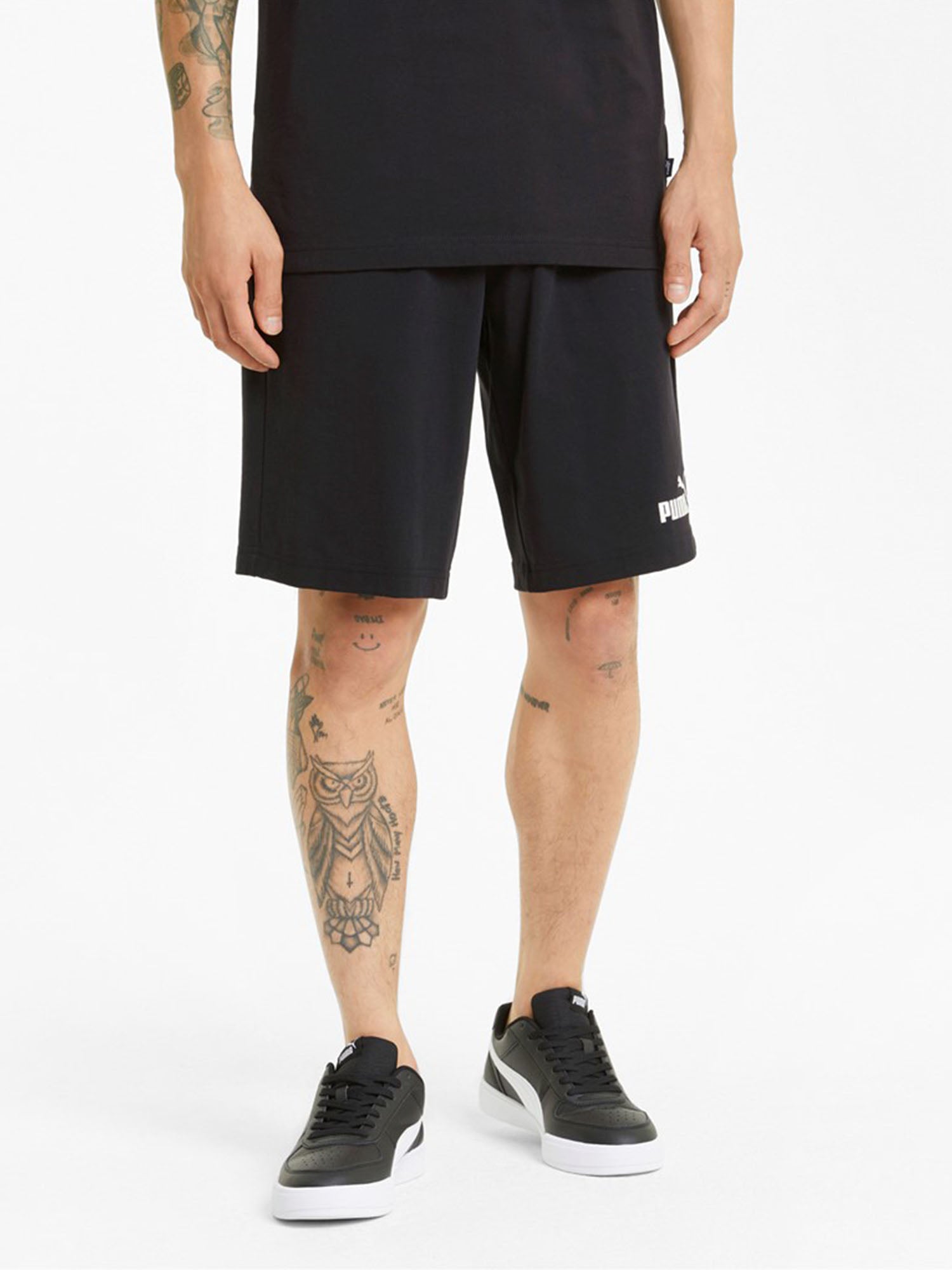 PUMA SHORTS IN JERSEY ESSENTIALS NERO