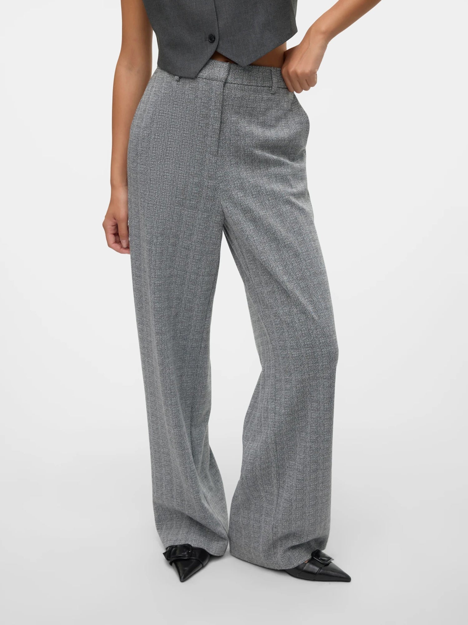 VERO MODA PANTALONI SILVA GRIGIO