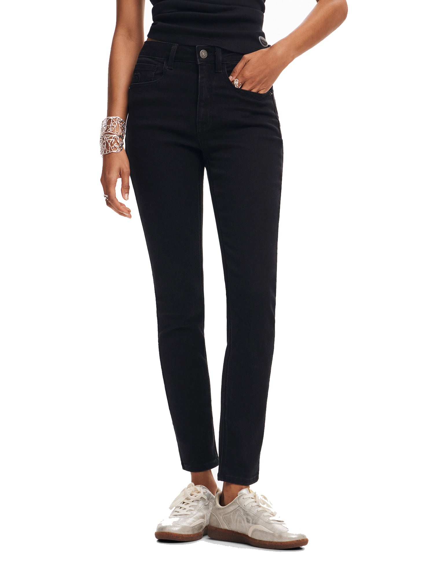 DESIGUAL JEANS SLIM IN DENIM NERO