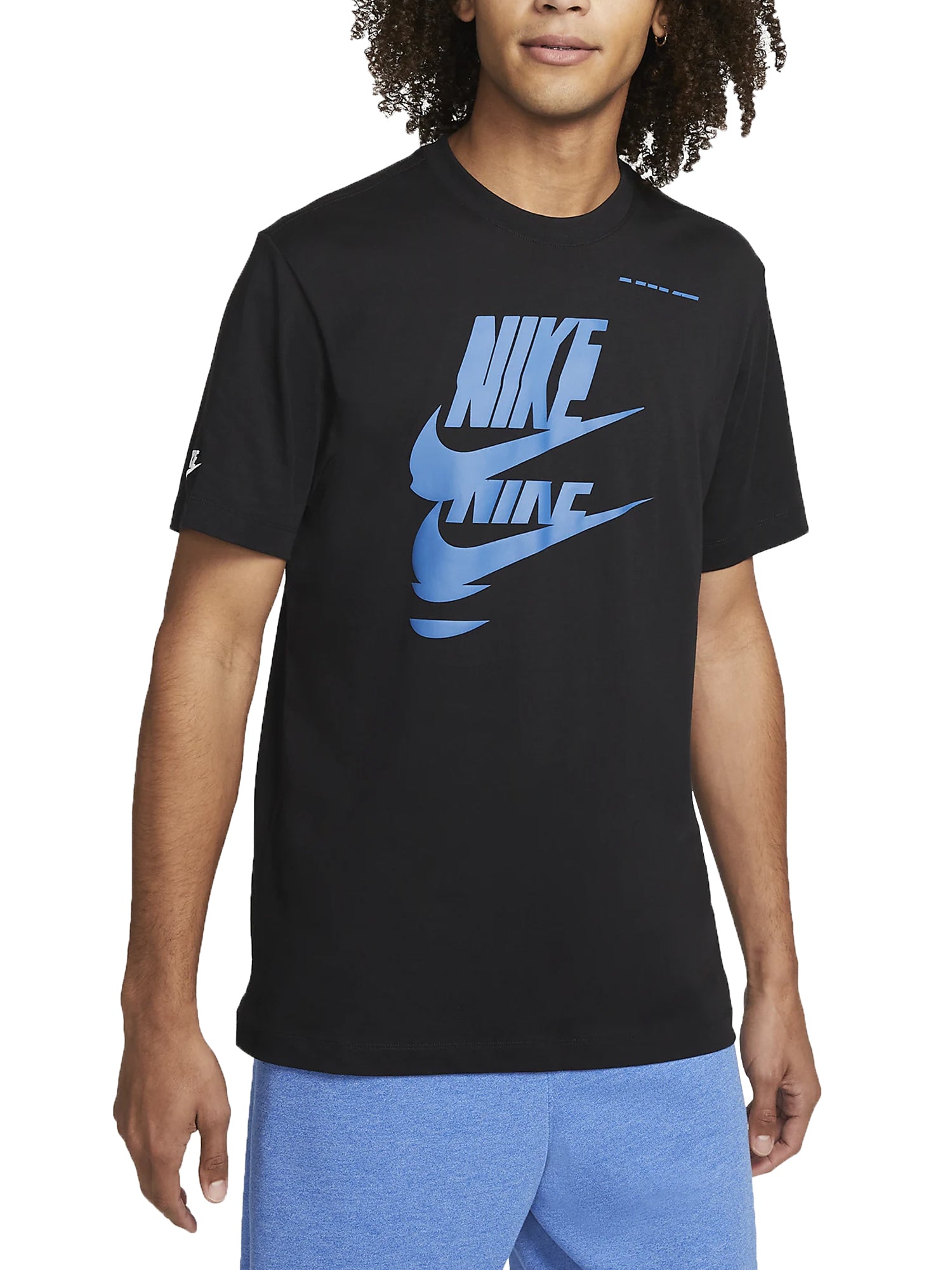 NIKE T-SHIRT GIROCOLLO SPORTSWEAR ESSENTIALS NERO - BLU