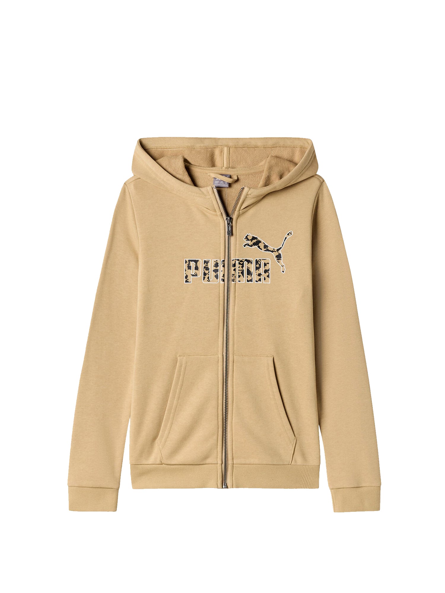 PUMA FELPA FULL ZIP CON CAPPUCCIO ESS+ANIMAL BEIGE