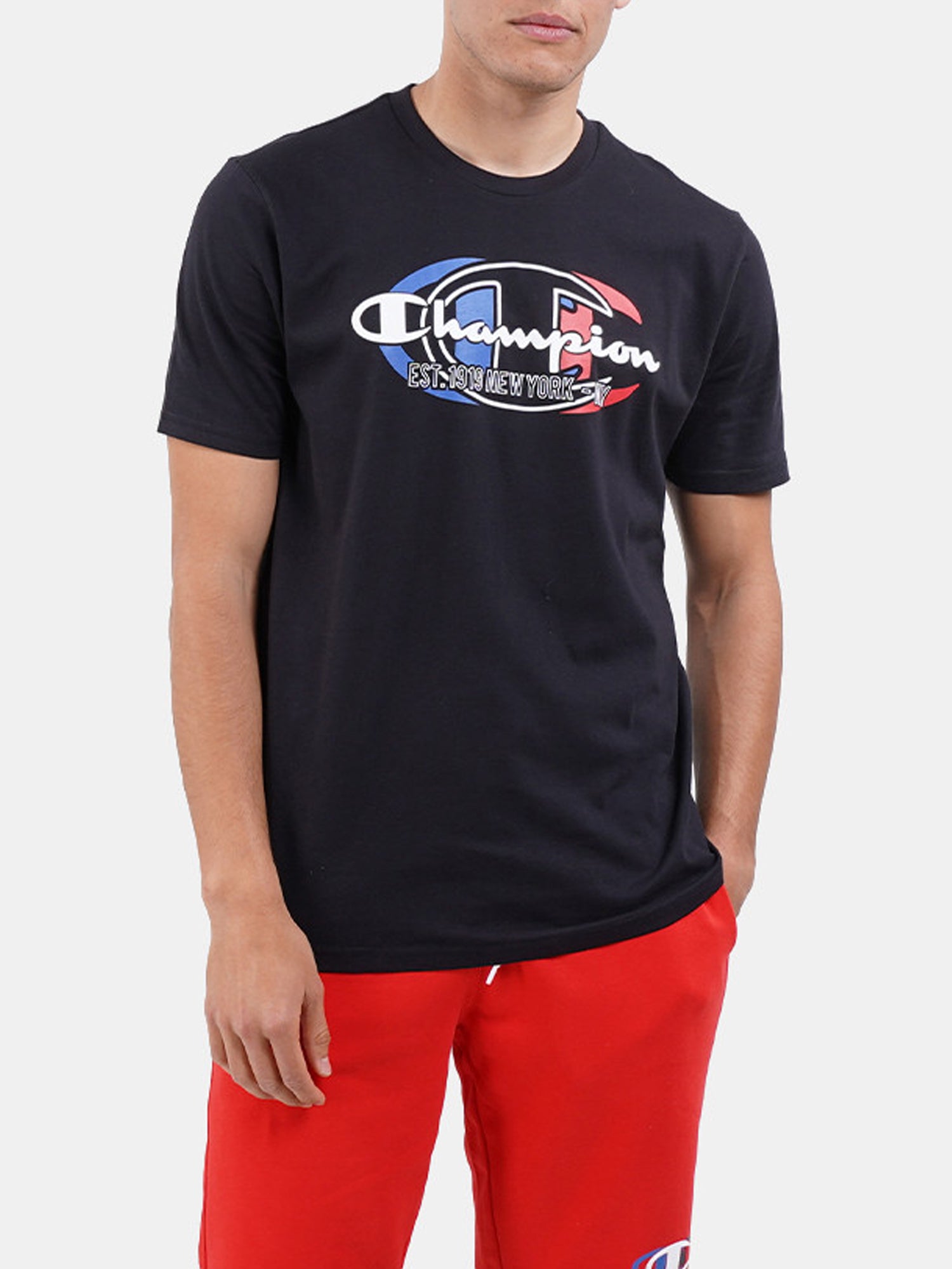 CHAMPION T-SHIRT MANICHE CORTE NERO