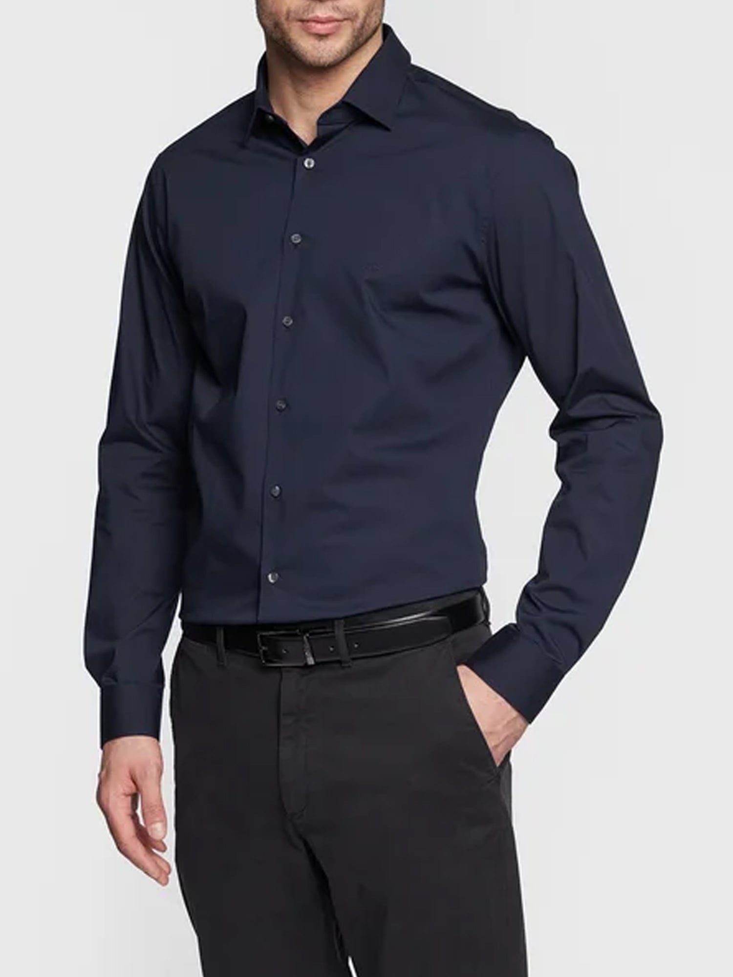 CALVIN KLEIN CAMICIA SLIM BLU