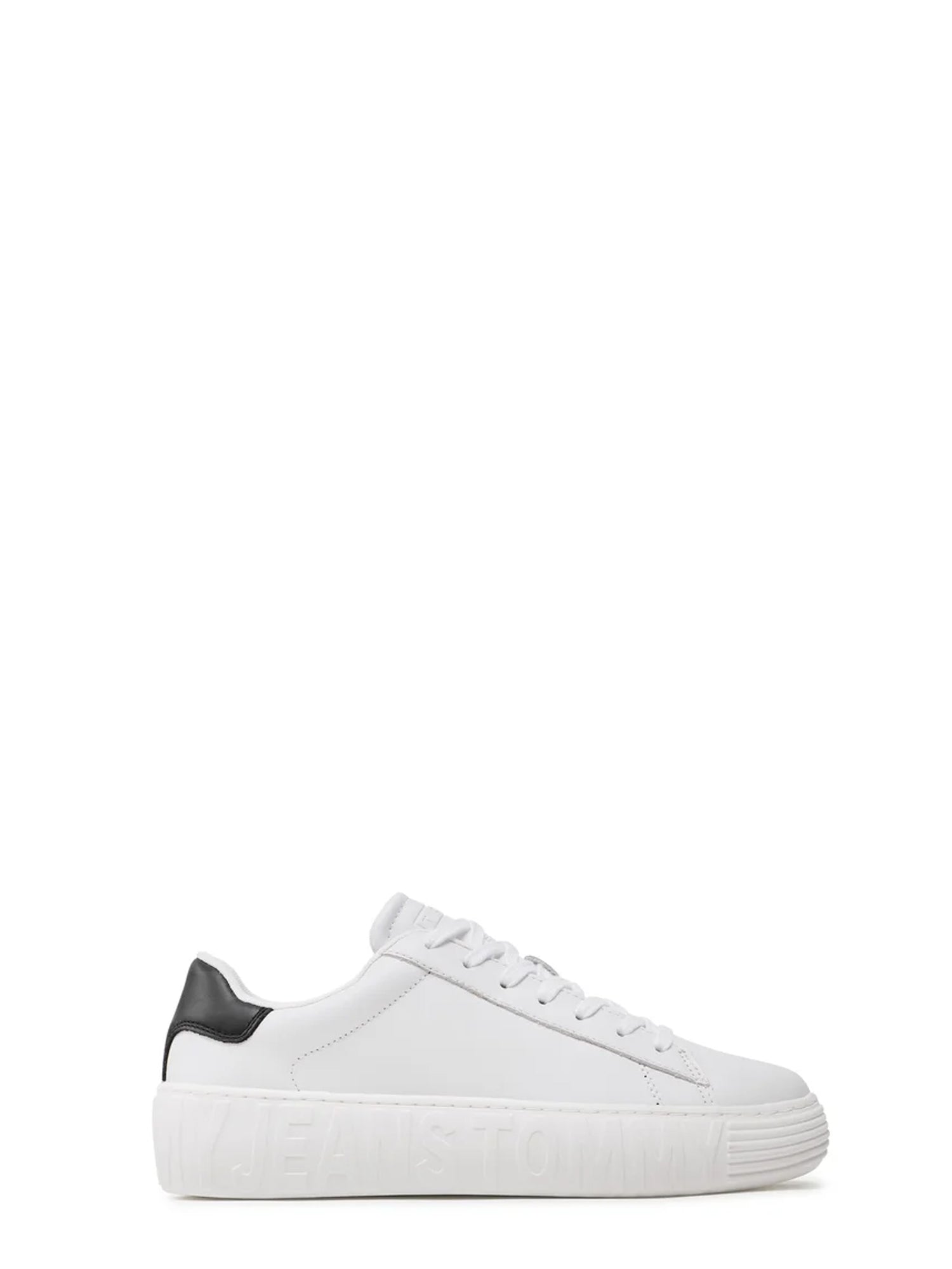 TOMMY HILFIGER SHOES SNEAKERS IN PELLE ESSENTIAL BIANCO
