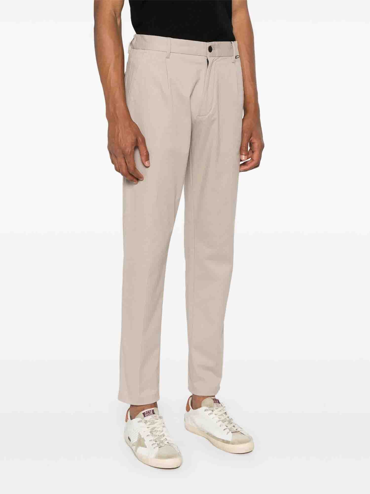 CALVIN KLEIN PANTALONI CON PIEGA AFFUSOLATI BEIGE