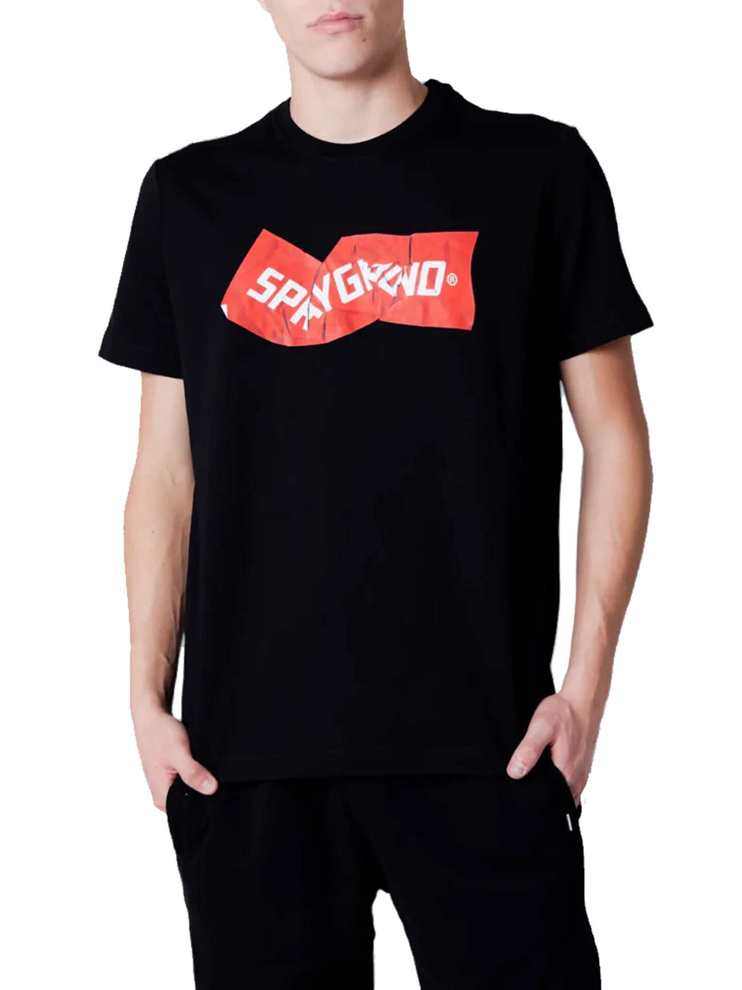 SPRAYGROUND T-SHIRT CRUMPLED NERO