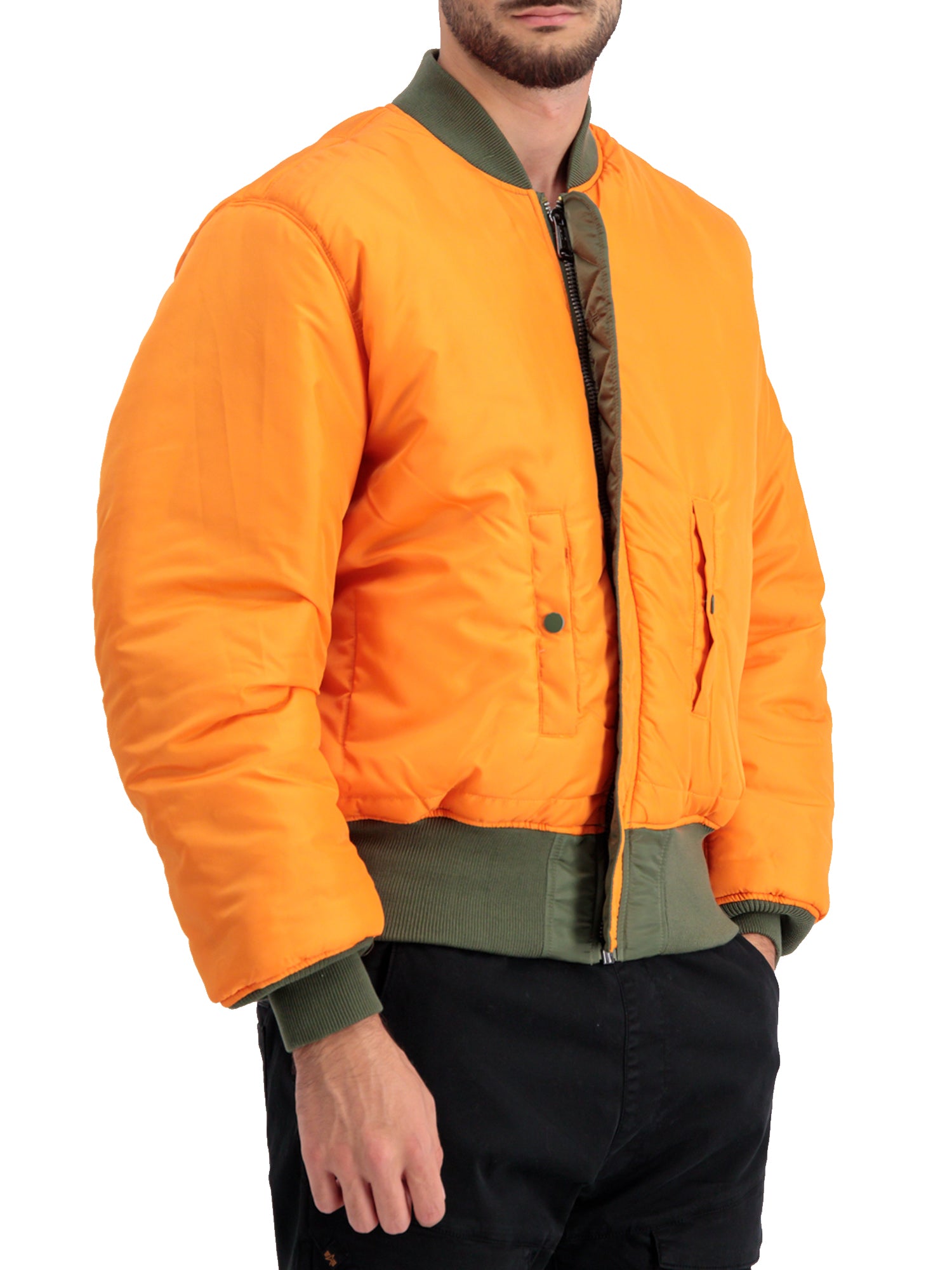 ALPHA INDUSTRIES GIUBBINO REVERSIBILE MA-1 VERDE/ARANCIO