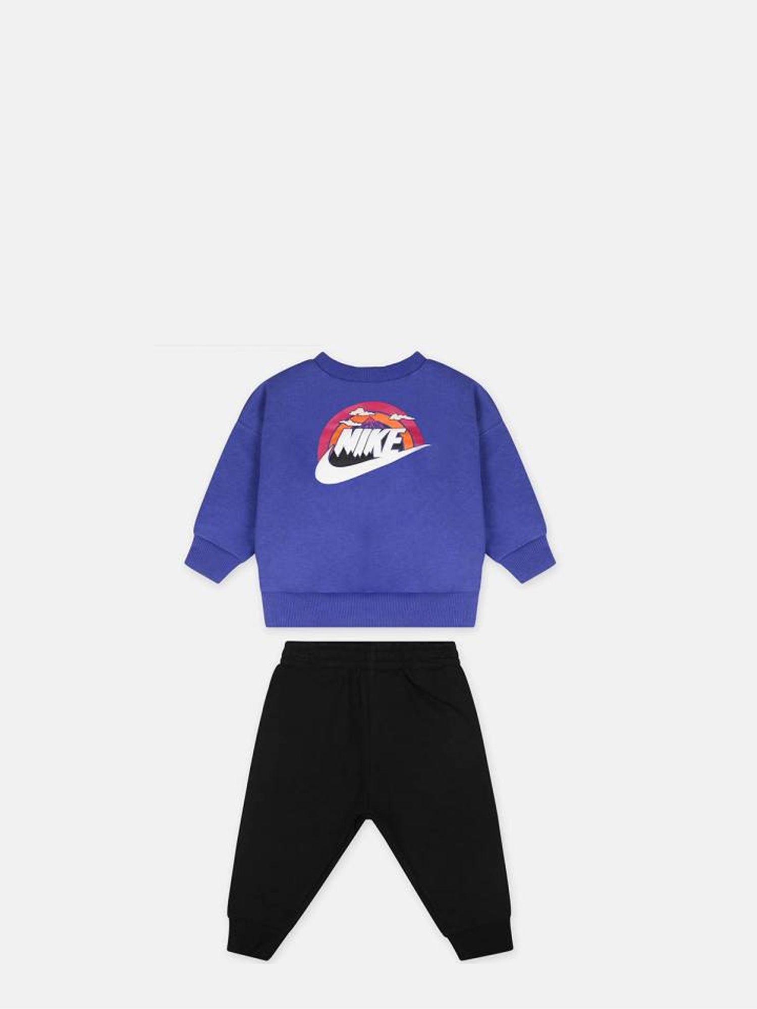 NIKE SNOW DAY FLEECE CREW SET TUTA NEONATO BLU-NERO