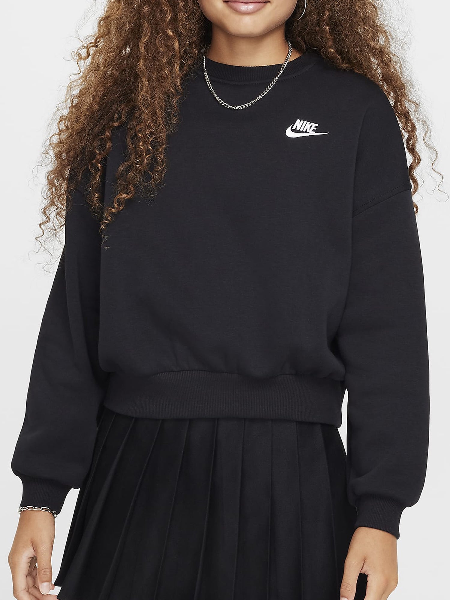 NIKE SPORTSWEAR FELPA BOXY JUNIOR NERO