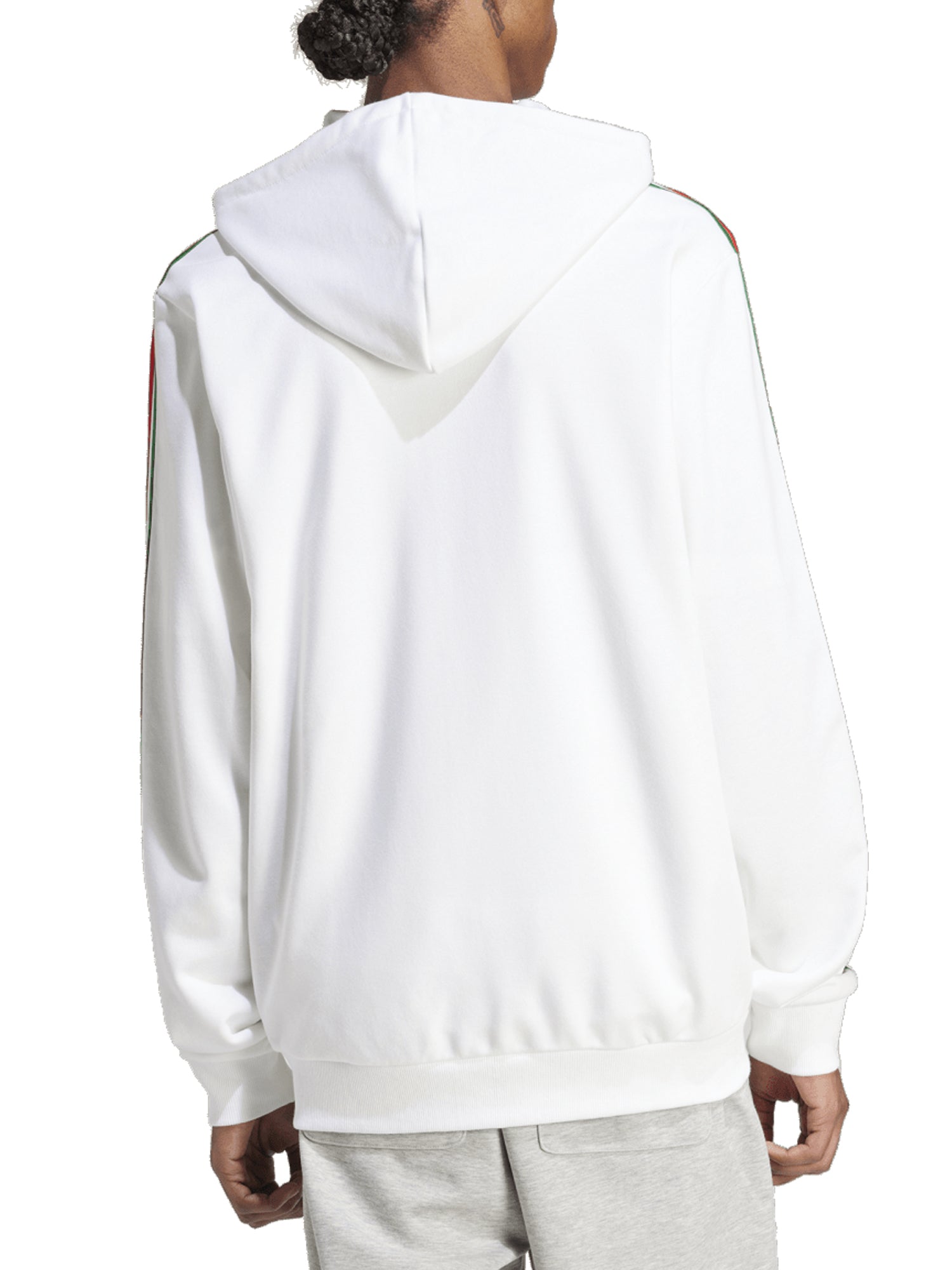 ADIDAS FELPA  CON CAPPUCCIO E FULL-ZIP DNA ITALIA BIANCO