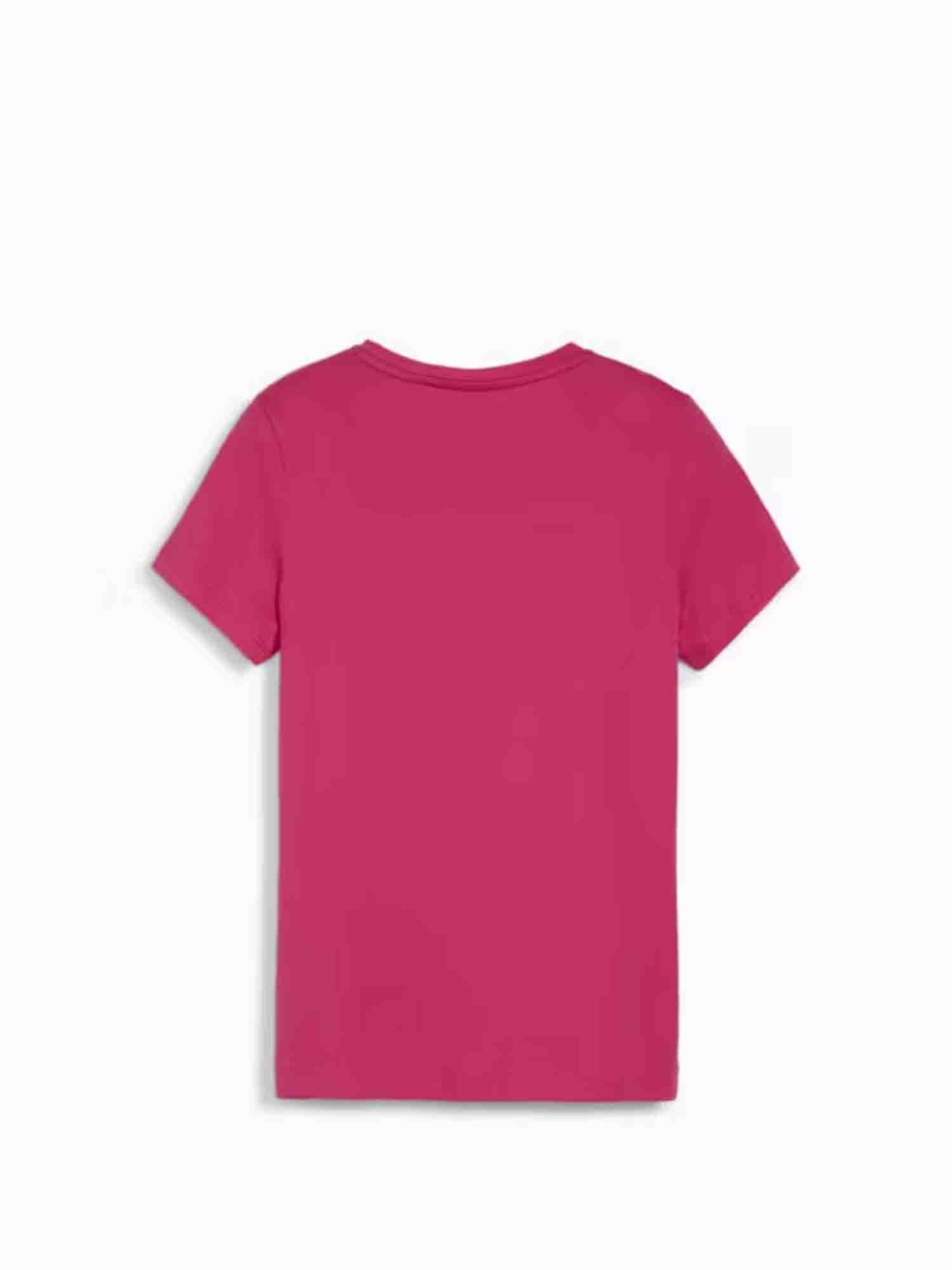 PUMA T-SHIRT CON LOGO ESSENTIALS DA RAGAZZA GARNET ROSE