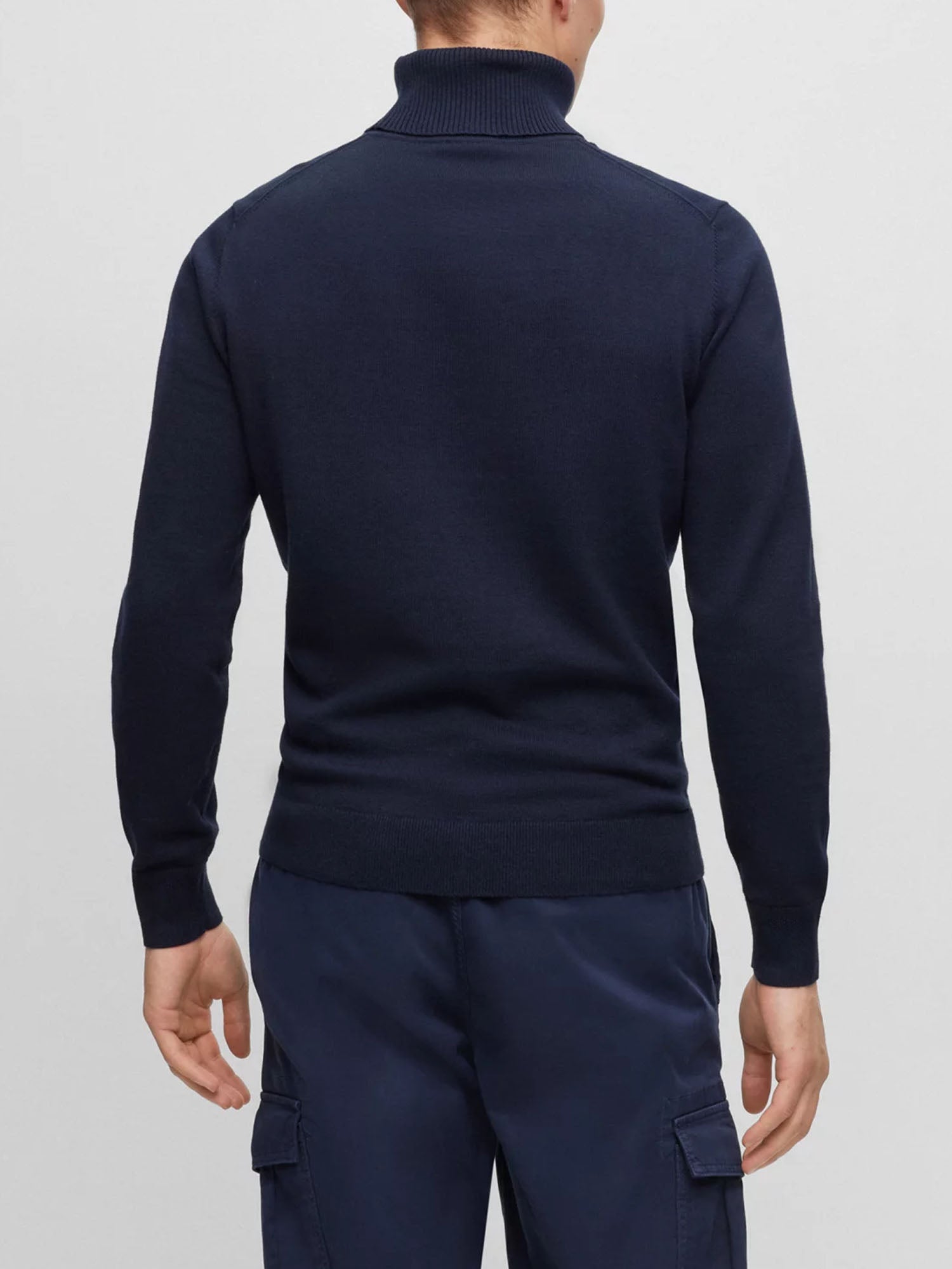 HUGO BOSS MAGLIONE COLLO ALTO BLU