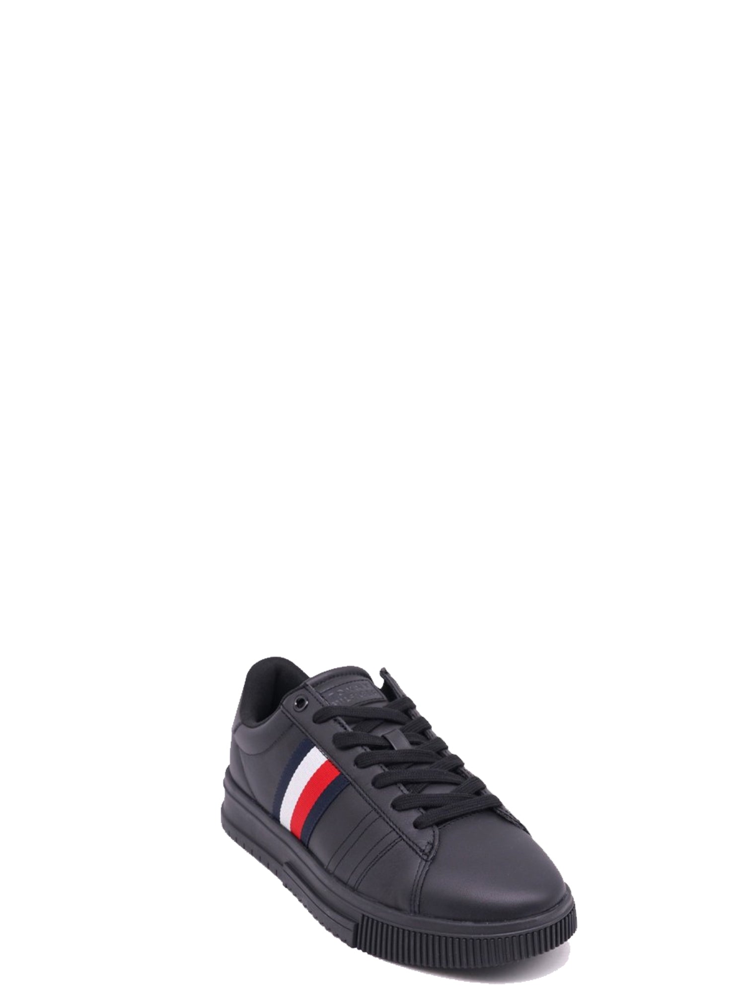 TOMMY HILFIGER SHOES SNEAKERS BASSE SUPERCUP LEATHER NERO