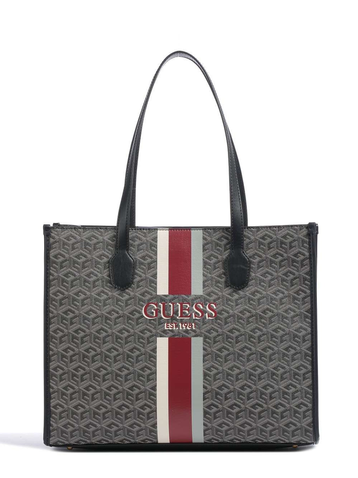 GUESS JEANS SHOPPER SILVANA NERO-GRIGIO