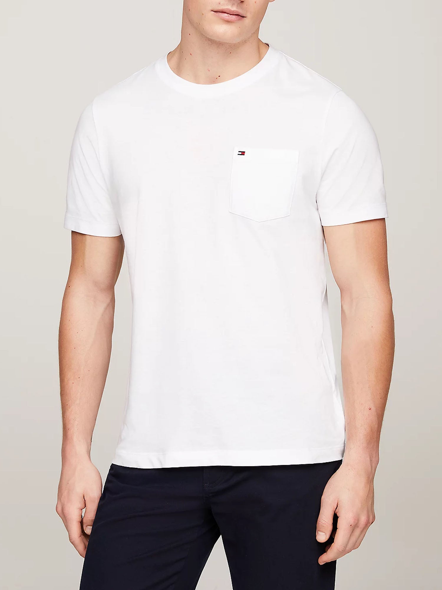 TOMMY HILFIGER T-SHIRT POCKET TEE BIANCO