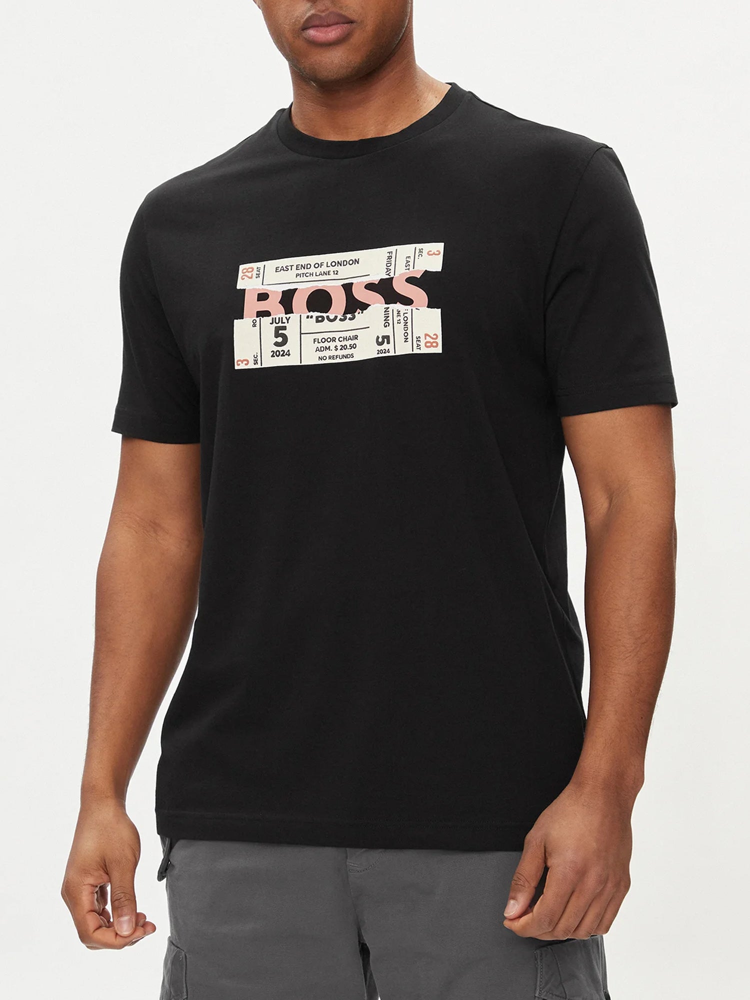 HUGO BOSS T-SHIRT BOSSTICKET NERO